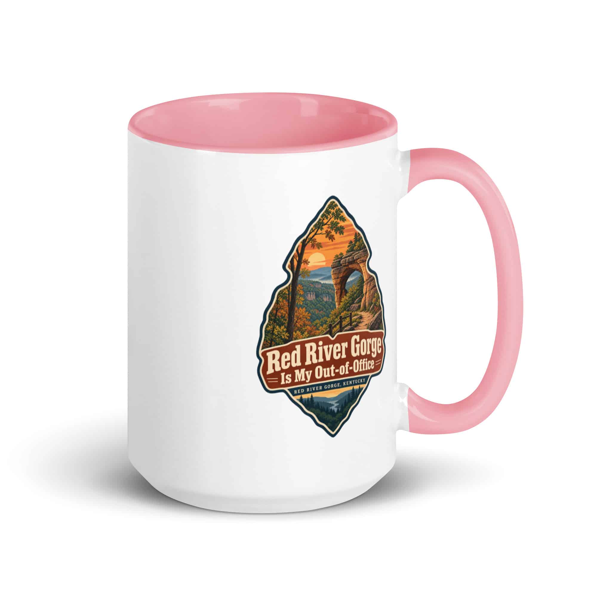 Red River Gorge Color Inside Coffee Mug: Red River Gorge Is My Out-of-Office, Scenic Shield Badge