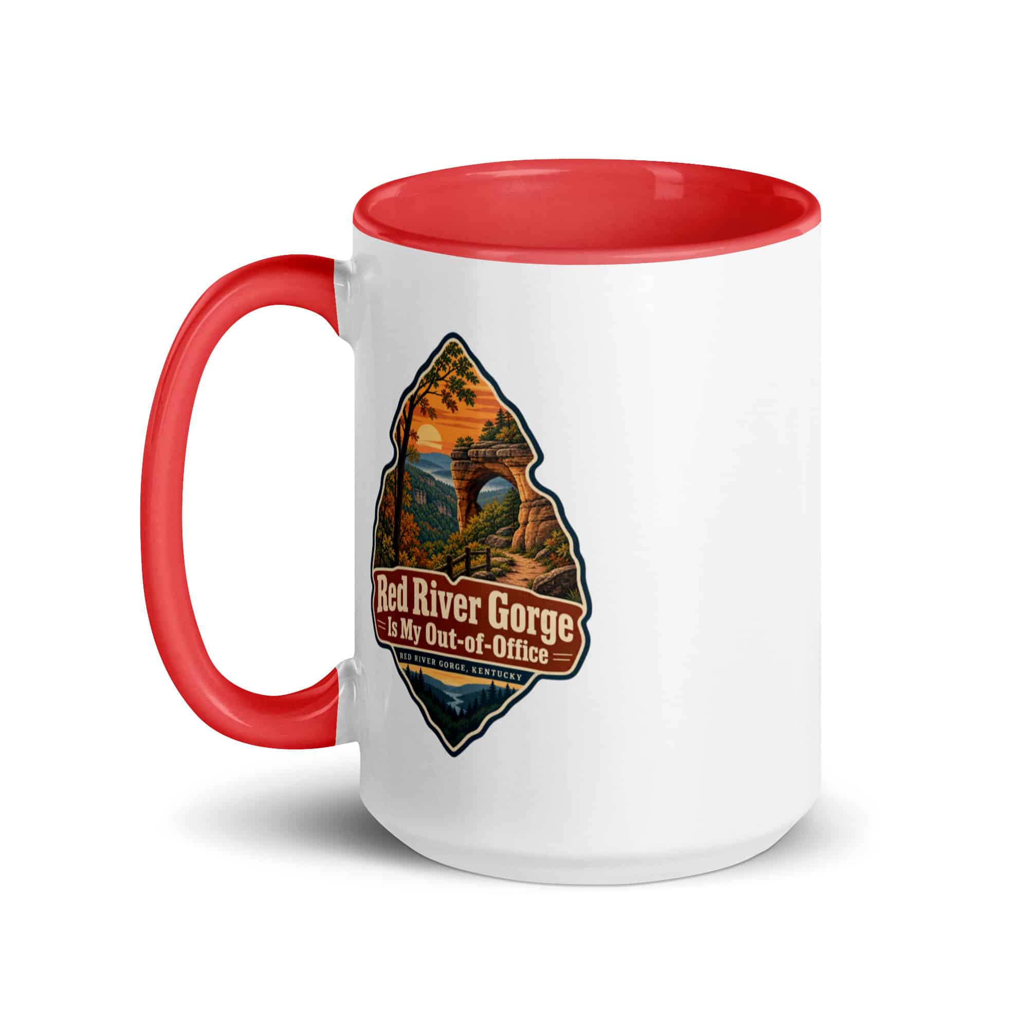 Red River Gorge Color Inside Coffee Mug: Red River Gorge Is My Out-of-Office, Scenic Shield Badge