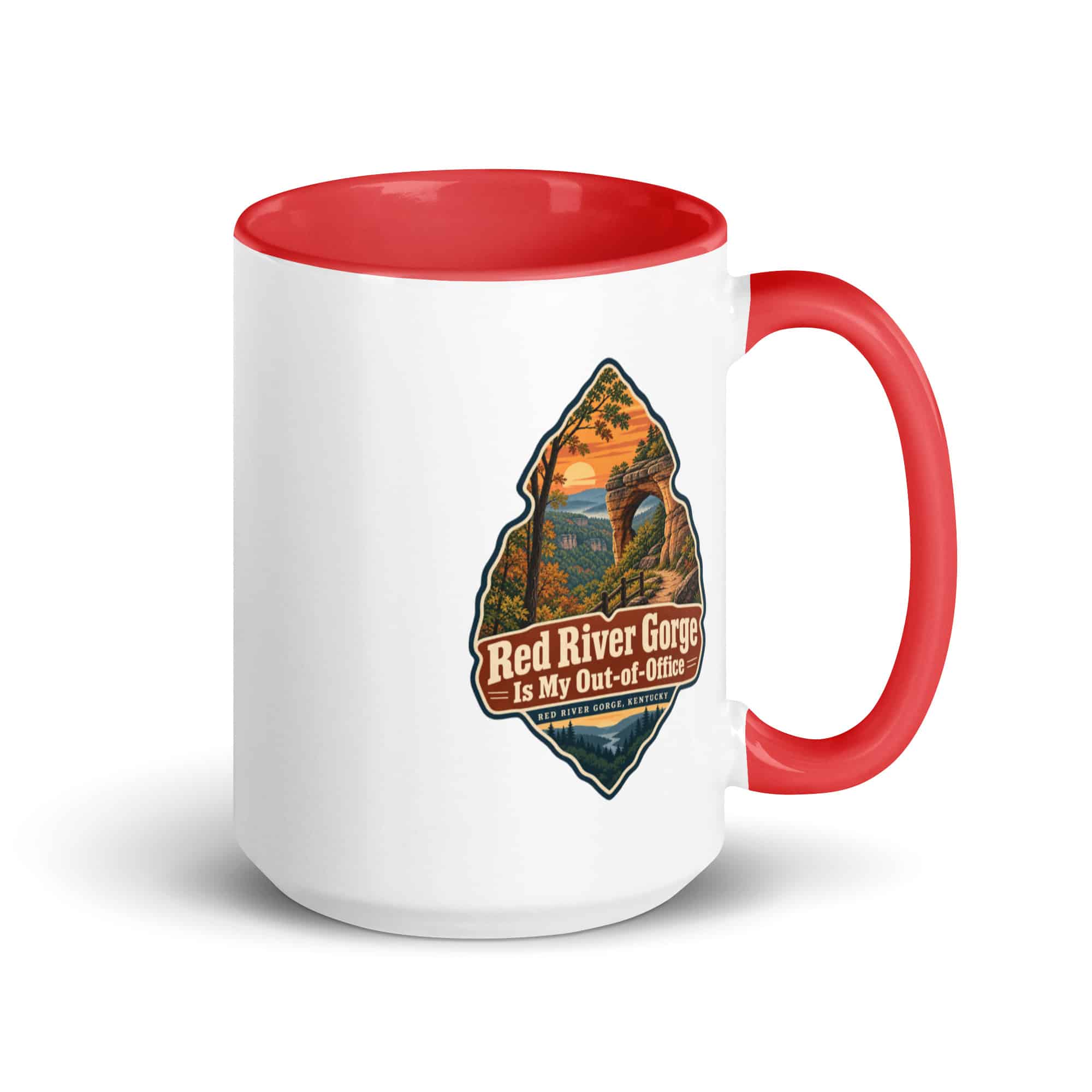 Red River Gorge Color Inside Coffee Mug: Red River Gorge Is My Out-of-Office, Scenic Shield Badge
