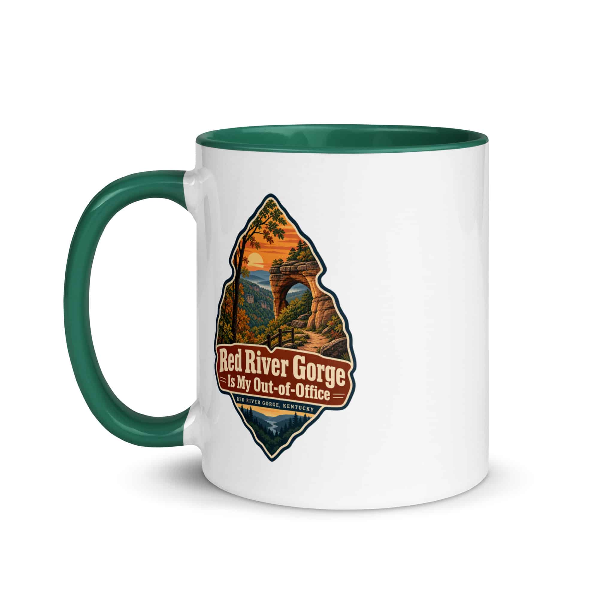 Red River Gorge Color Inside Coffee Mug: Red River Gorge Is My Out-of-Office, Scenic Shield Badge