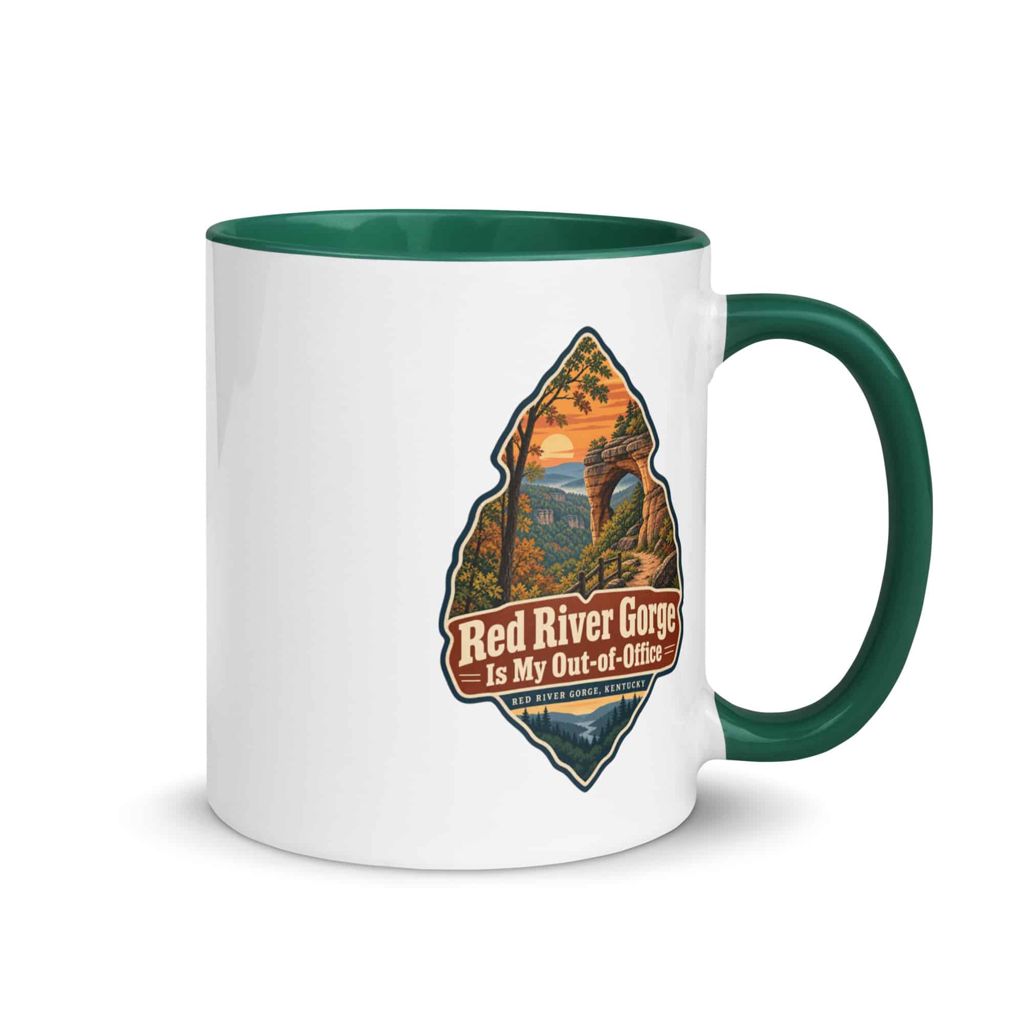 Red River Gorge Color Inside Coffee Mug: Red River Gorge Is My Out-of-Office, Scenic Shield Badge