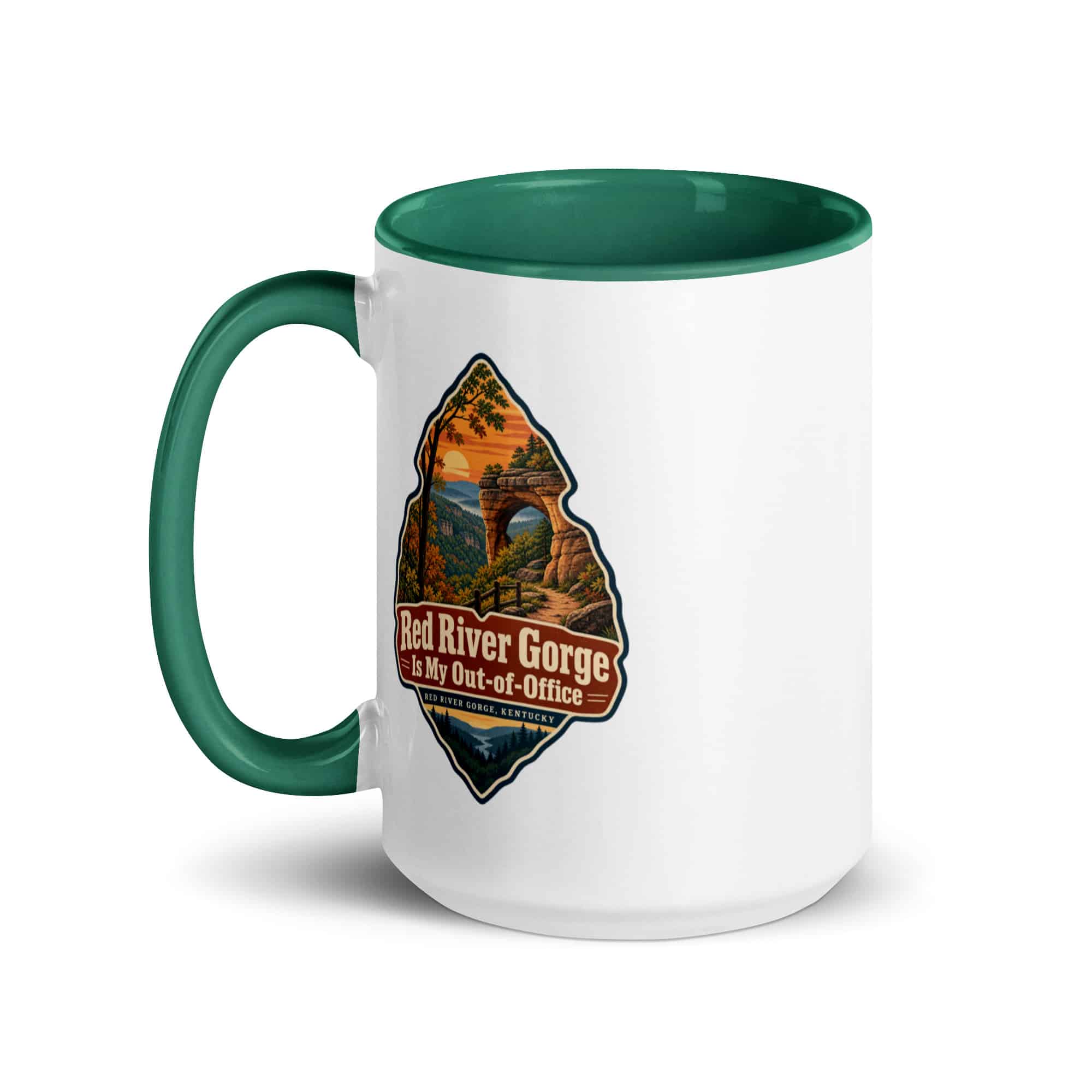 Red River Gorge Color Inside Coffee Mug: Red River Gorge Is My Out-of-Office, Scenic Shield Badge
