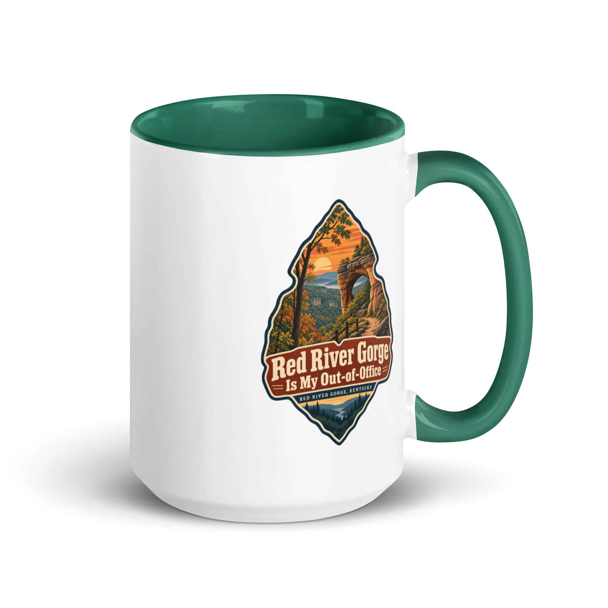Red River Gorge Color Inside Coffee Mug: Red River Gorge Is My Out-of-Office, Scenic Shield Badge
