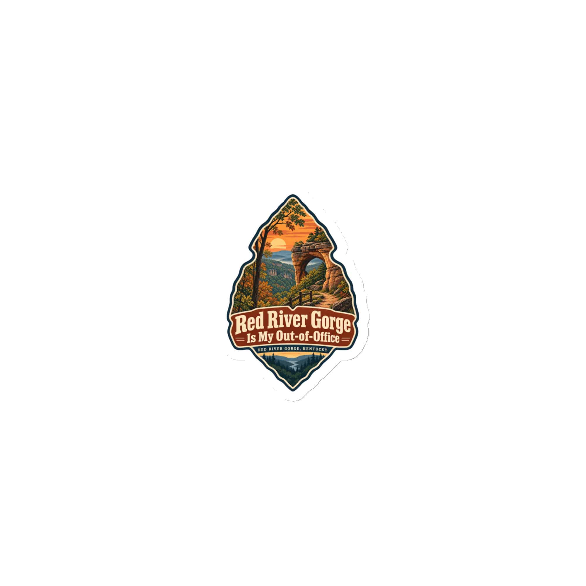 Red River Gorge Die-Cut Magnet: Red River Gorge Is My Out-of-Office, Scenic Shield Badge