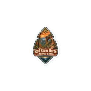 Red River Gorge Vinyl Sticker: Red River Gorge Is My Out-of-Office, Scenic Shield Badge - 3″×3″ - Main