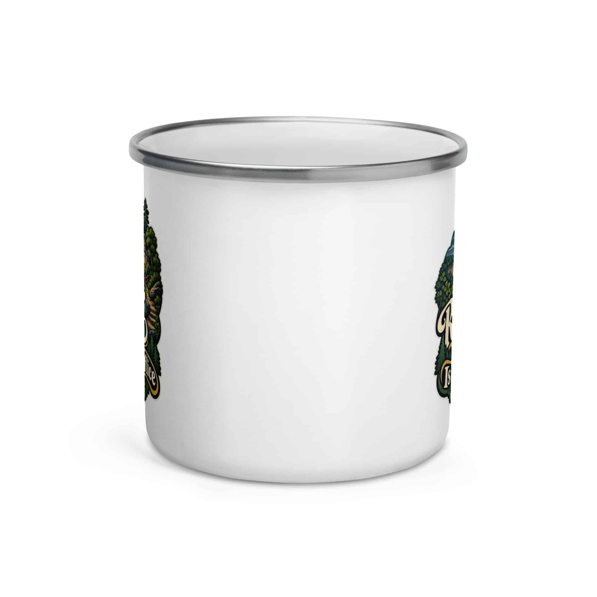 Red River Gorge Enamel Camp Mug: Red River Gorge Is My Out-of-Office, Woodland Scenic Lettering