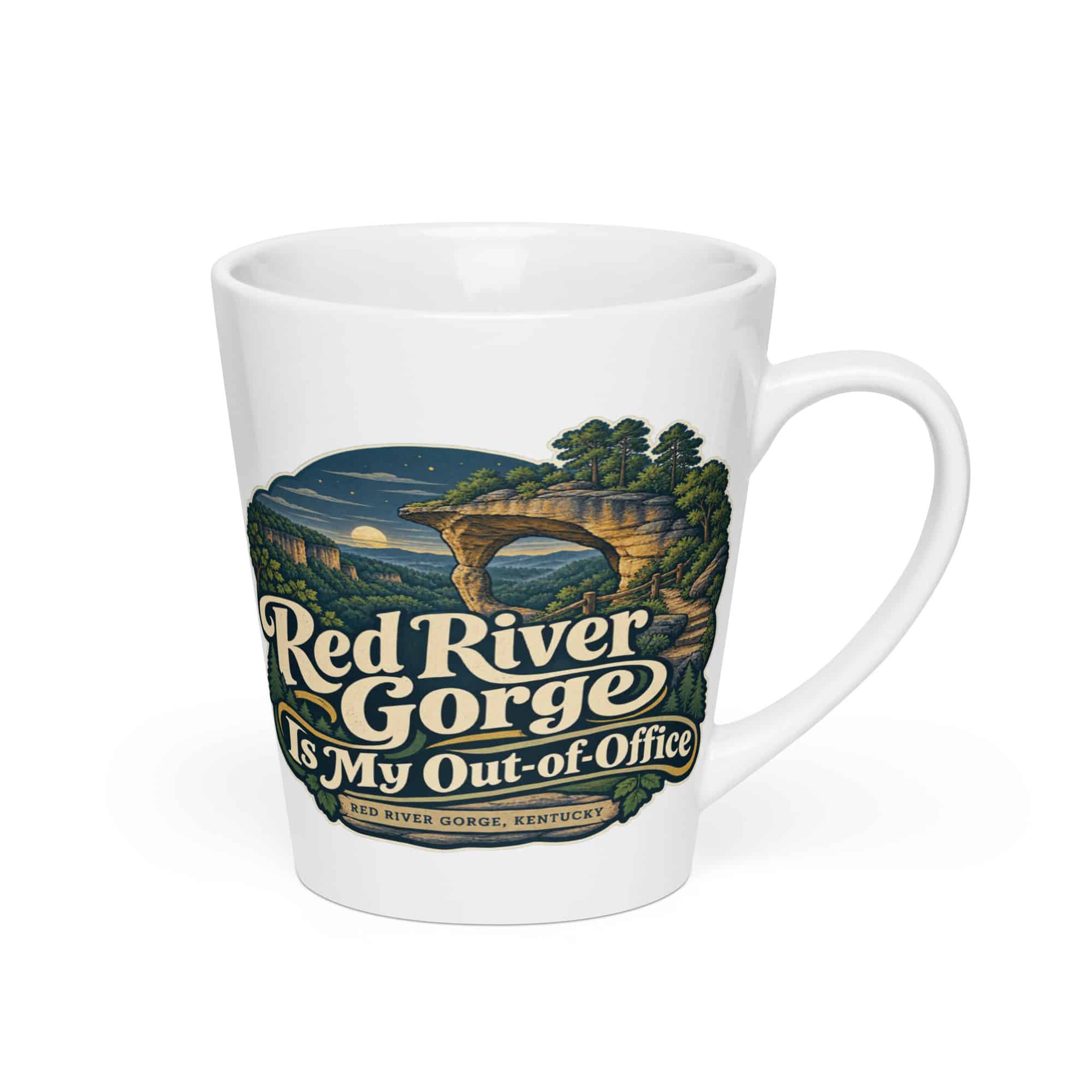 Red River Gorge Latte Mug: Red River Gorge Is My Out-of-Office, Woodland Scenic Lettering