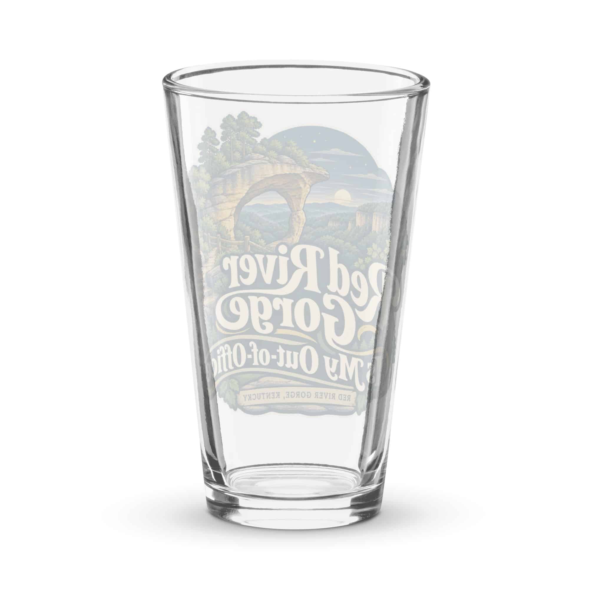 Red River Gorge Pint Glass: Red River Gorge Is My Out-of-Office, Woodland Scenic Lettering
