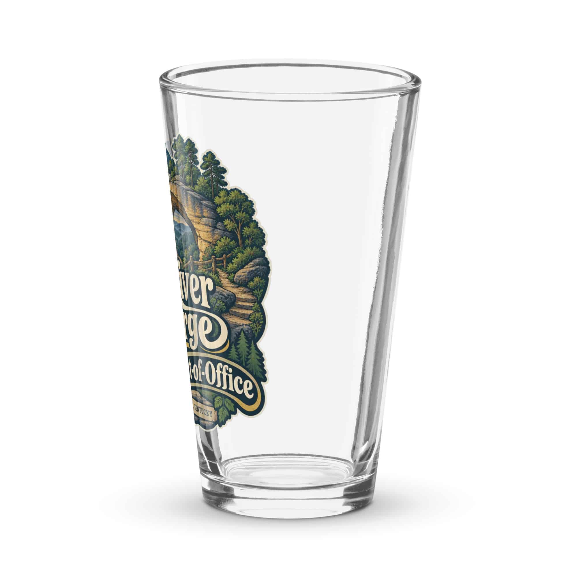 Red River Gorge Pint Glass: Red River Gorge Is My Out-of-Office, Woodland Scenic Lettering