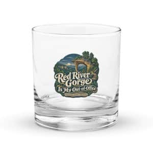 Red River Gorge Rocks Glass: Red River Gorge Is My Out-of-Office, Woodland Scenic Lettering - 10.5 oz - Main