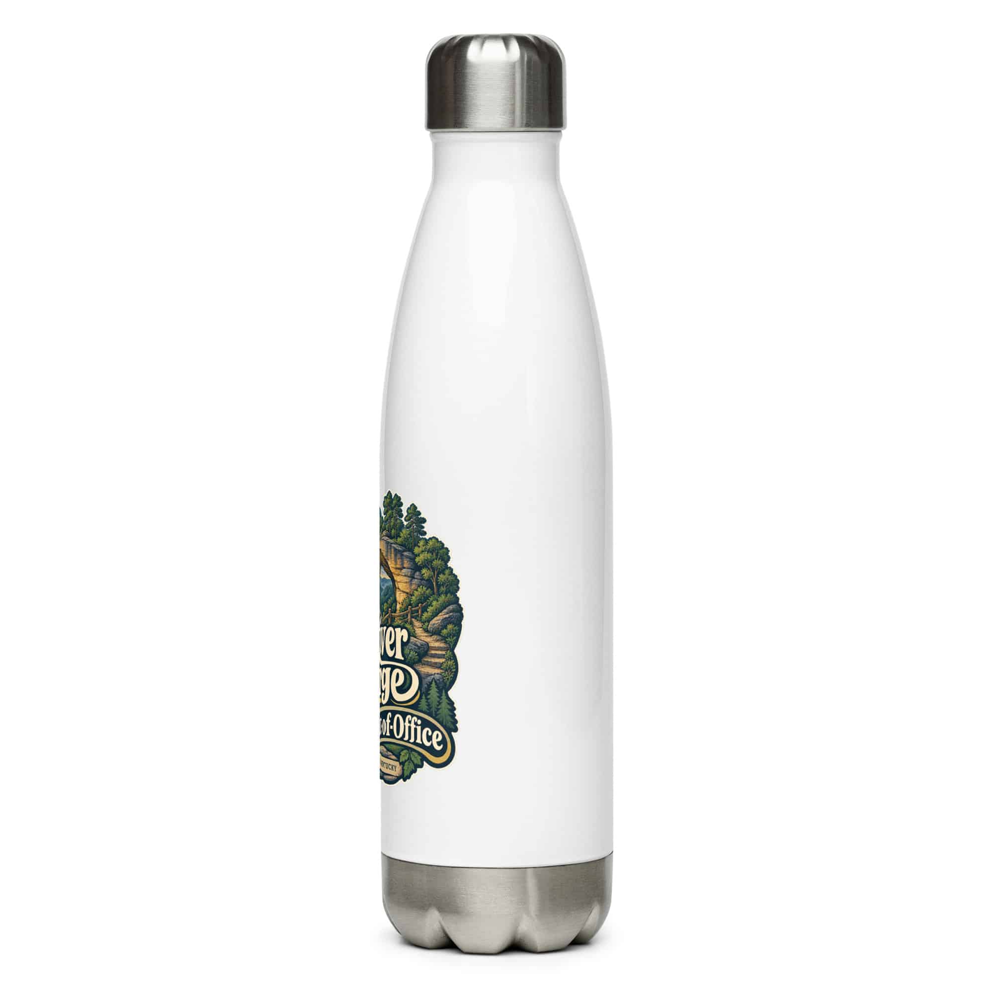 Red River Gorge Stainless Steel Water Bottle: Red River Gorge Is My Out-of-Office, Woodland Scenic Lettering