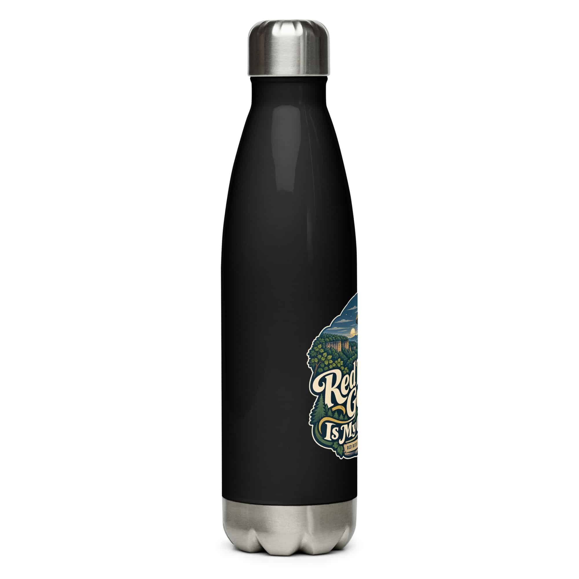 Red River Gorge Stainless Steel Water Bottle: Red River Gorge Is My Out-of-Office, Woodland Scenic Lettering