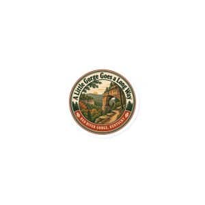 Red River Gorge Die-Cut Magnet: A Little Gorge Goes a Long Way, Vintage Round Badge - 3″×3″ - Main
