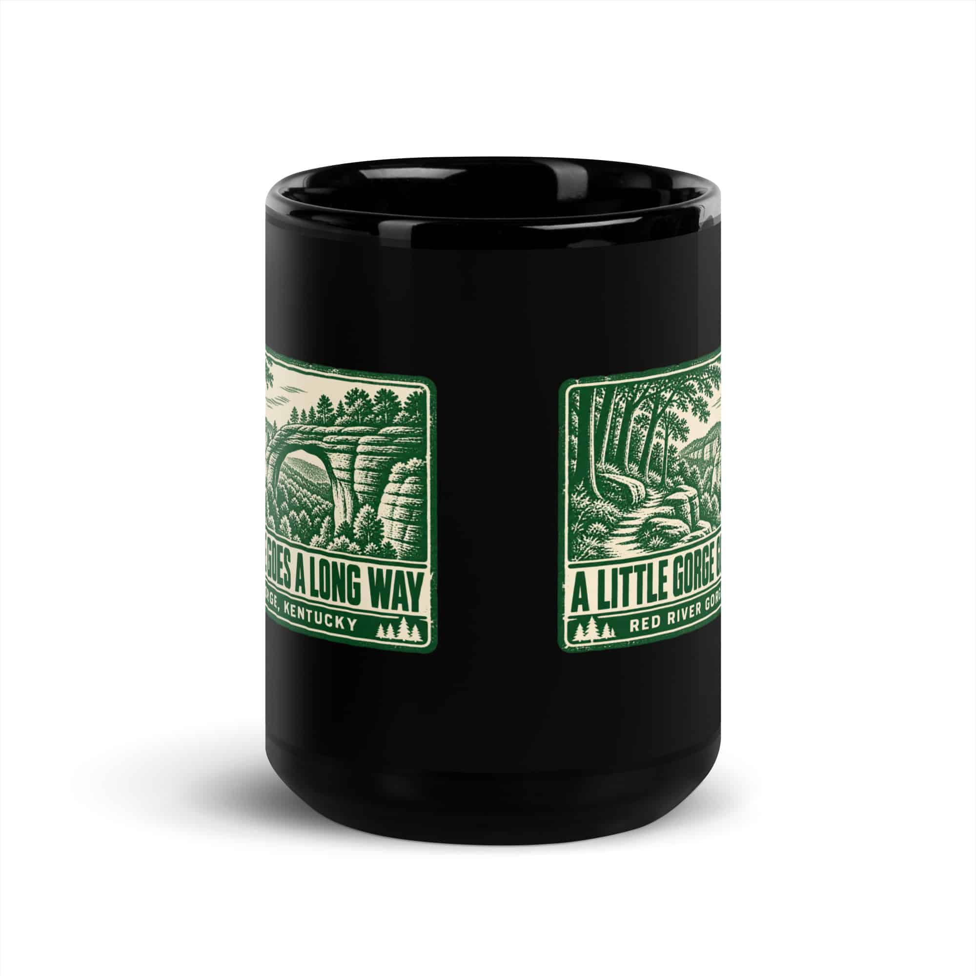 Red River Gorge Black Coffee Mug: A Little Gorge Goes a Long Way, Forest Ink Stamp