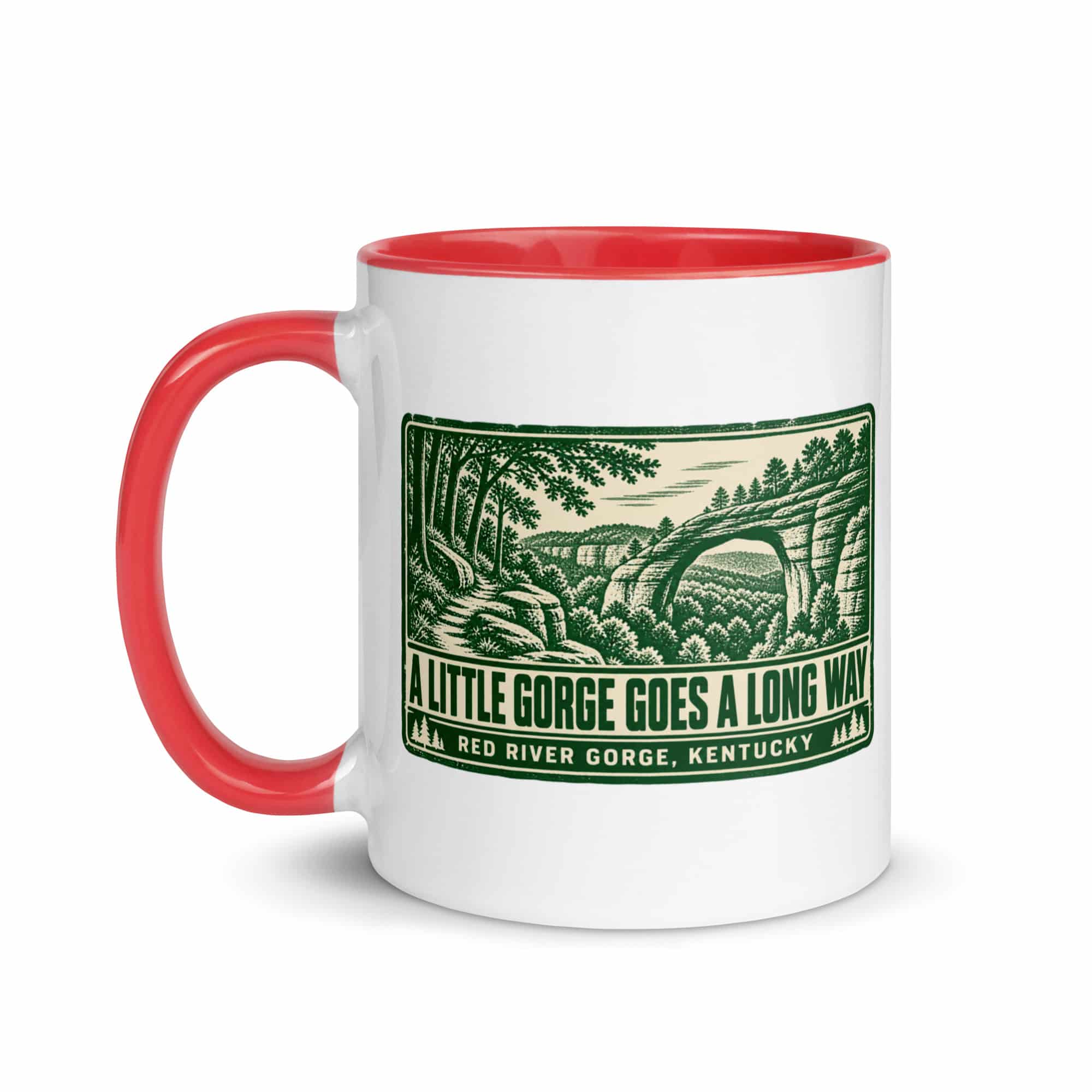 Red River Gorge Color Inside Coffee Mug: A Little Gorge Goes a Long Way, Forest Ink Stamp