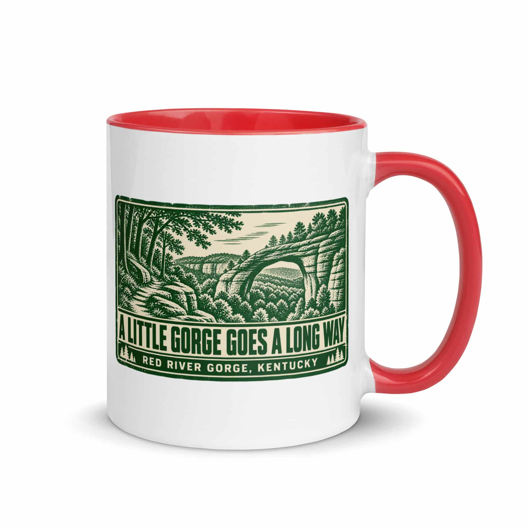 Red River Gorge Color Inside Coffee Mug: A Little Gorge Goes a Long Way, Forest Ink Stamp