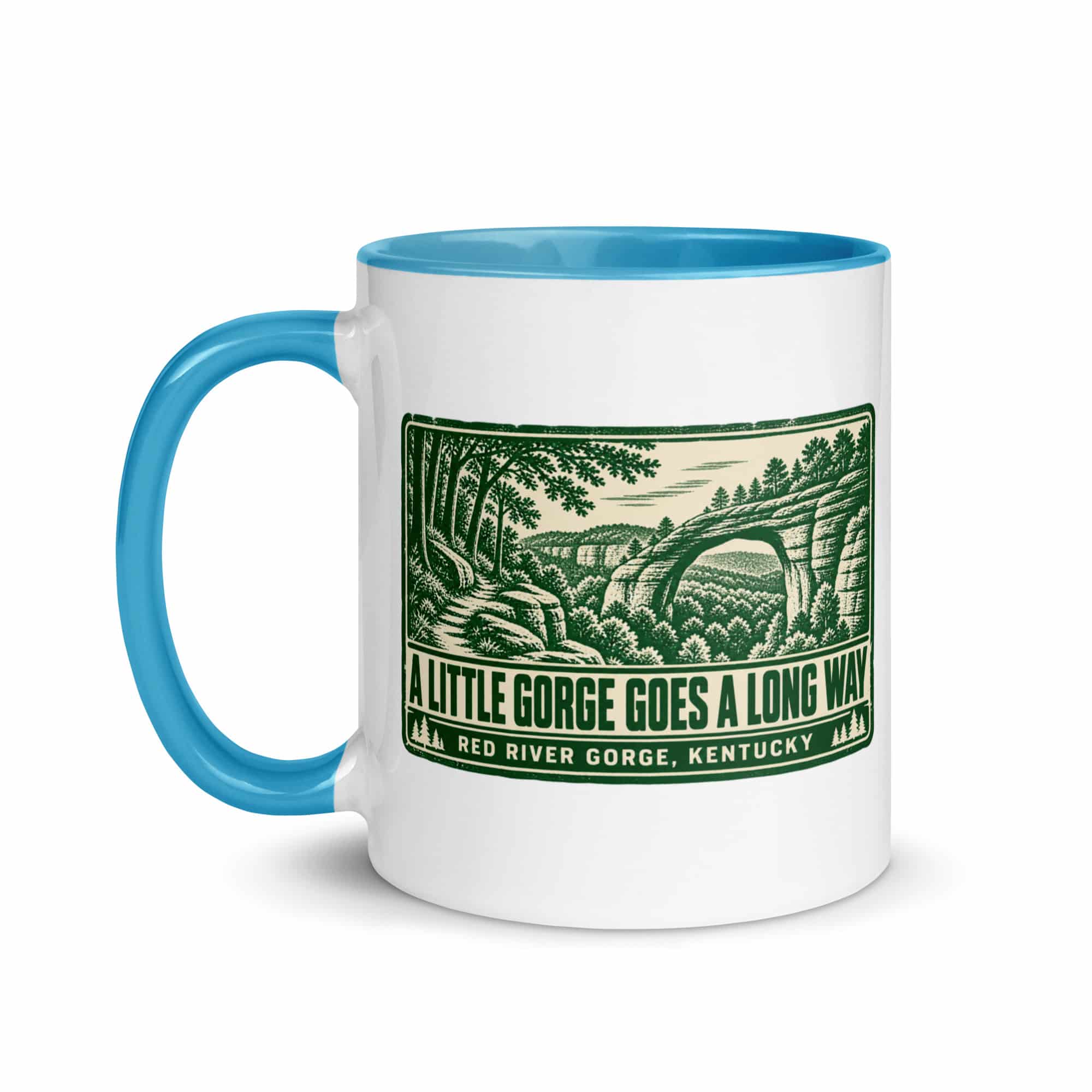 Red River Gorge Color Inside Coffee Mug: A Little Gorge Goes a Long Way, Forest Ink Stamp