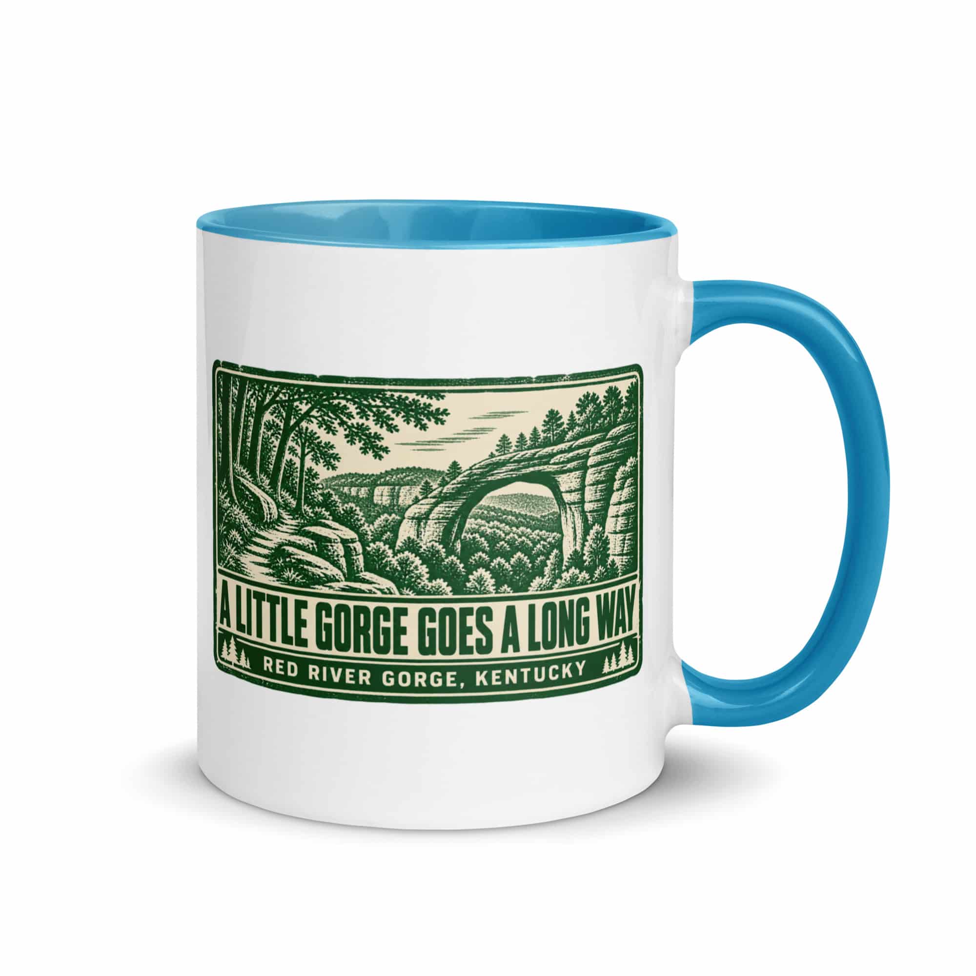 Red River Gorge Color Inside Coffee Mug: A Little Gorge Goes a Long Way, Forest Ink Stamp
