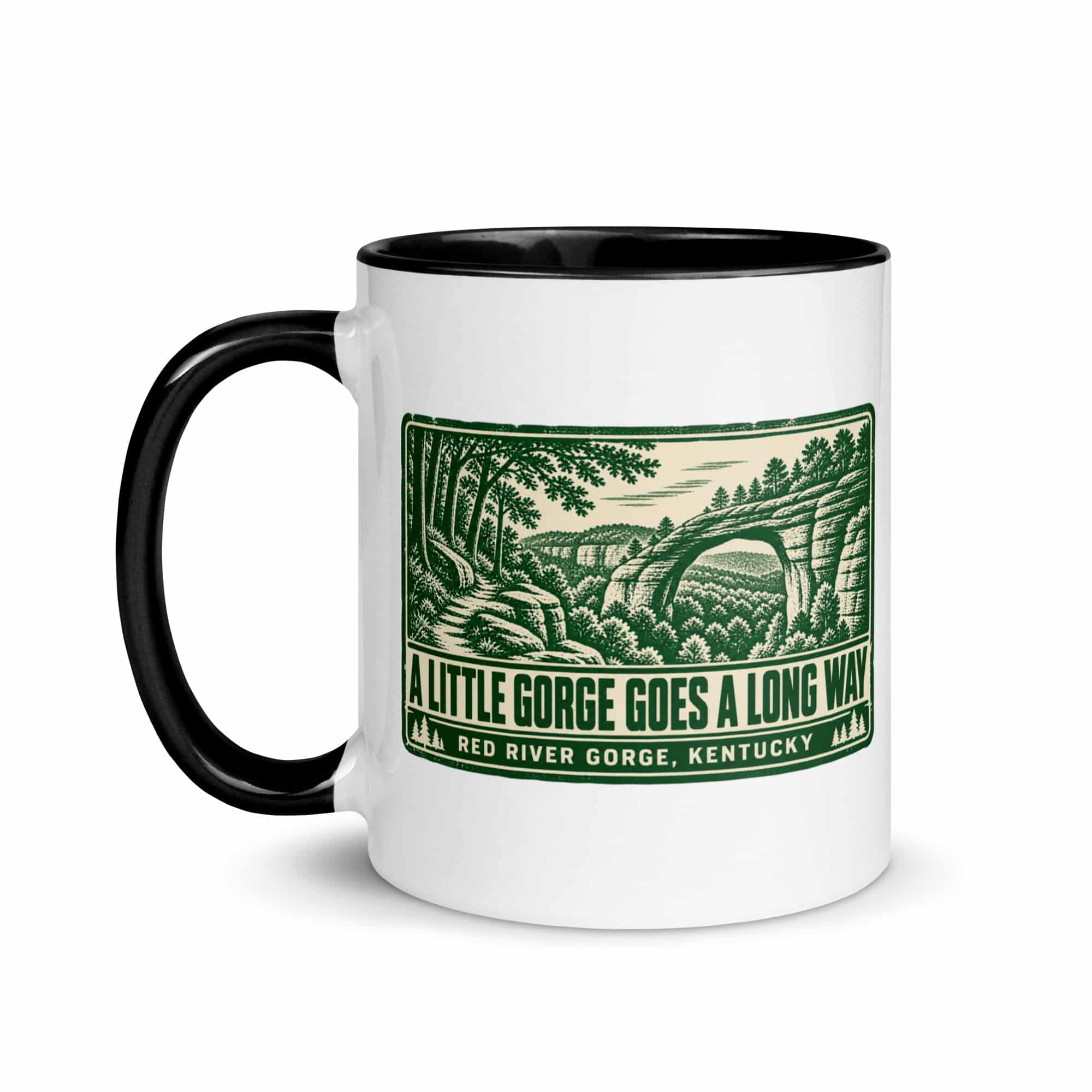 Red River Gorge Color Inside Coffee Mug: A Little Gorge Goes a Long Way, Forest Ink Stamp