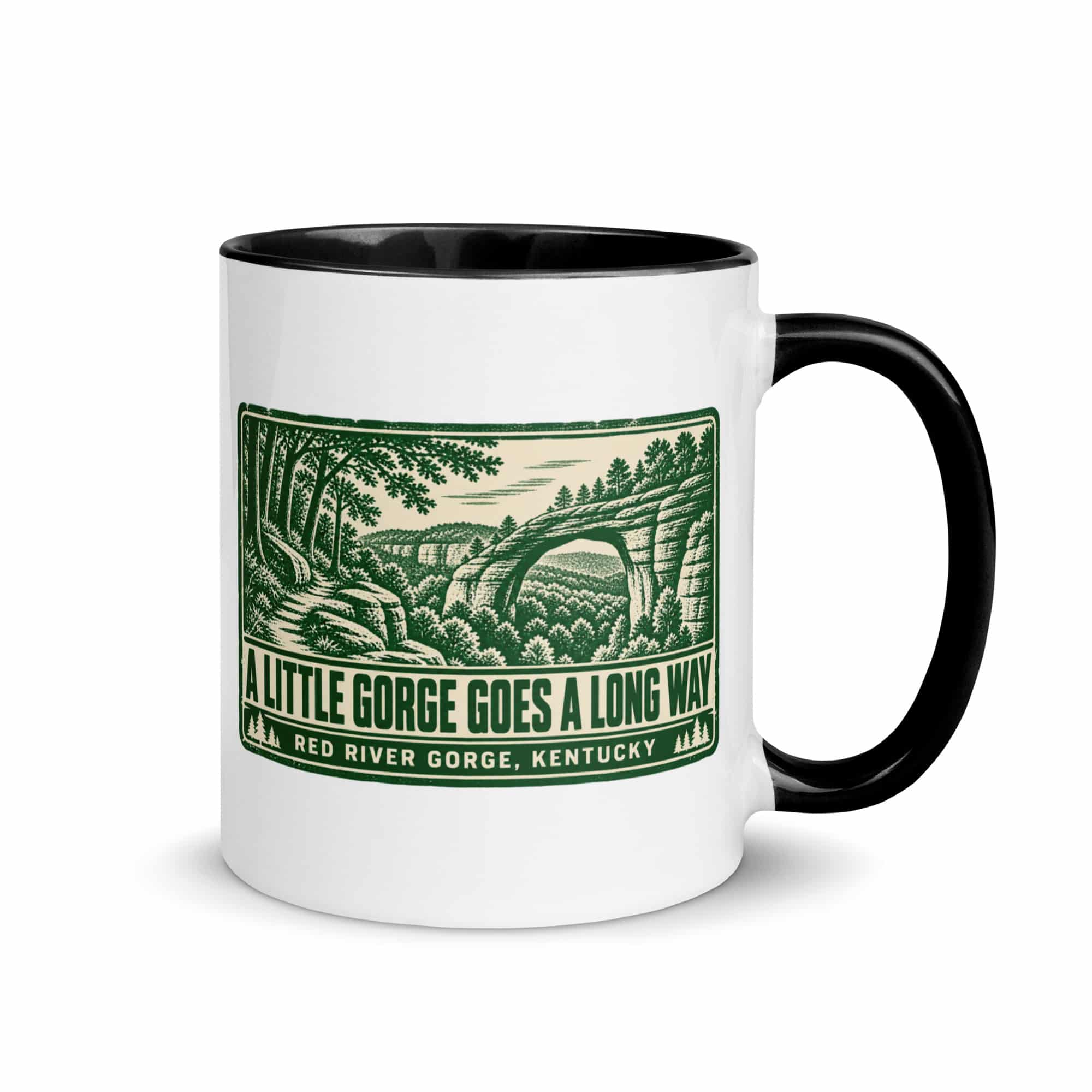Red River Gorge Color Inside Coffee Mug: A Little Gorge Goes a Long Way, Forest Ink Stamp