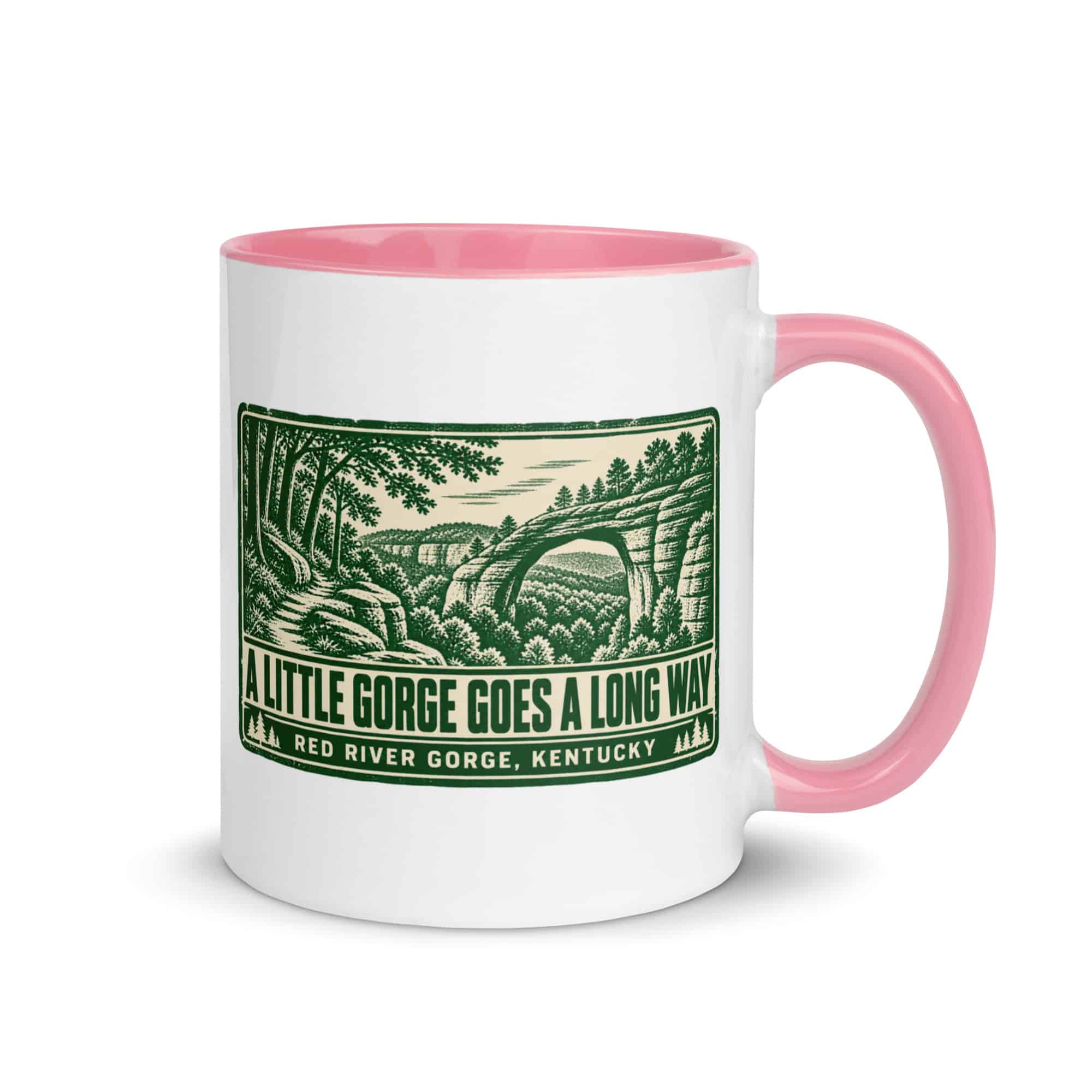 Red River Gorge Color Inside Coffee Mug: A Little Gorge Goes a Long Way, Forest Ink Stamp