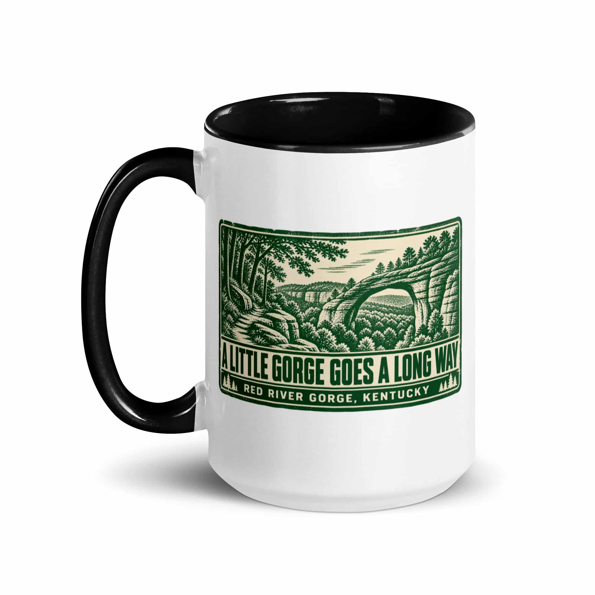 Red River Gorge Color Inside Coffee Mug: A Little Gorge Goes a Long Way, Forest Ink Stamp