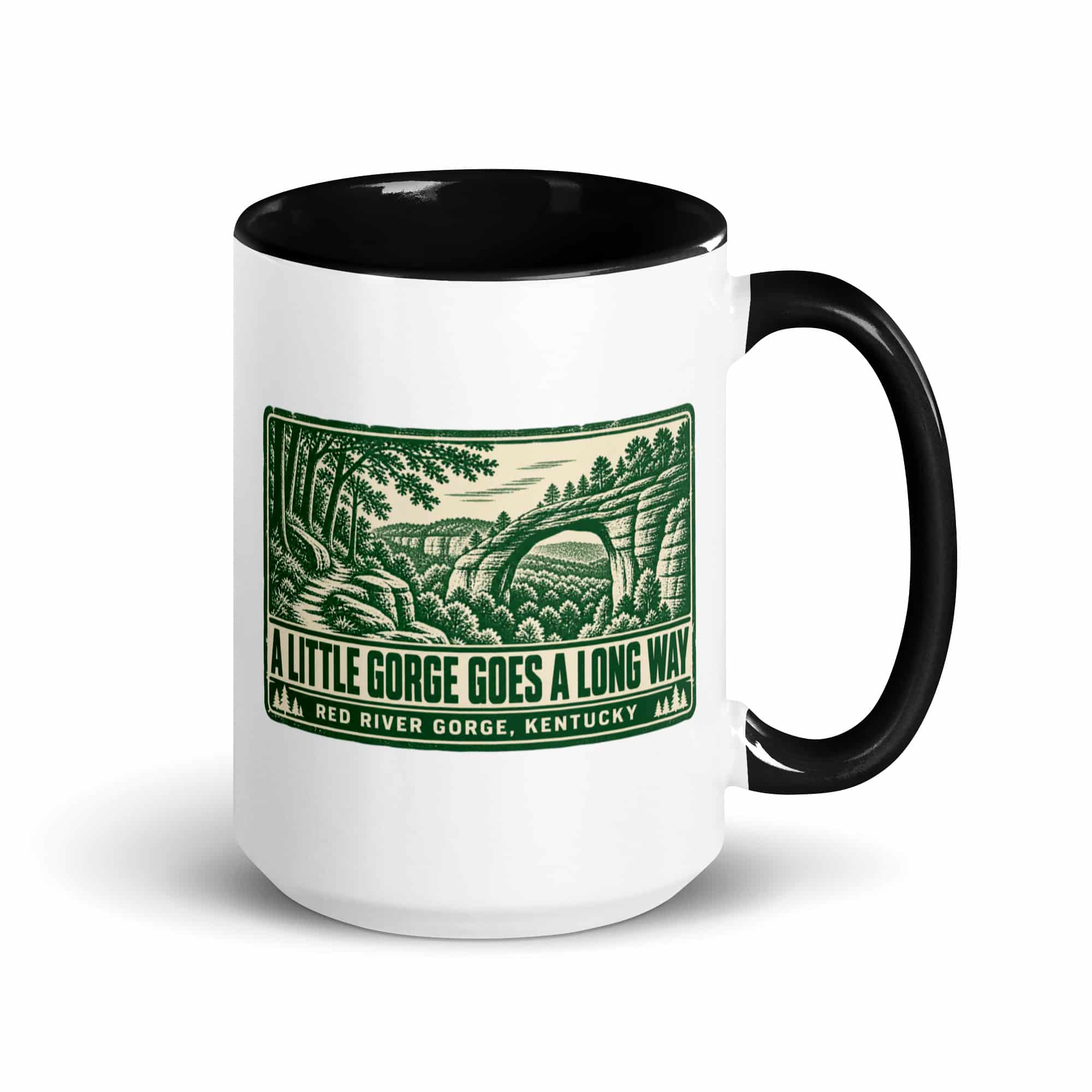 Red River Gorge Color Inside Coffee Mug: A Little Gorge Goes a Long Way, Forest Ink Stamp