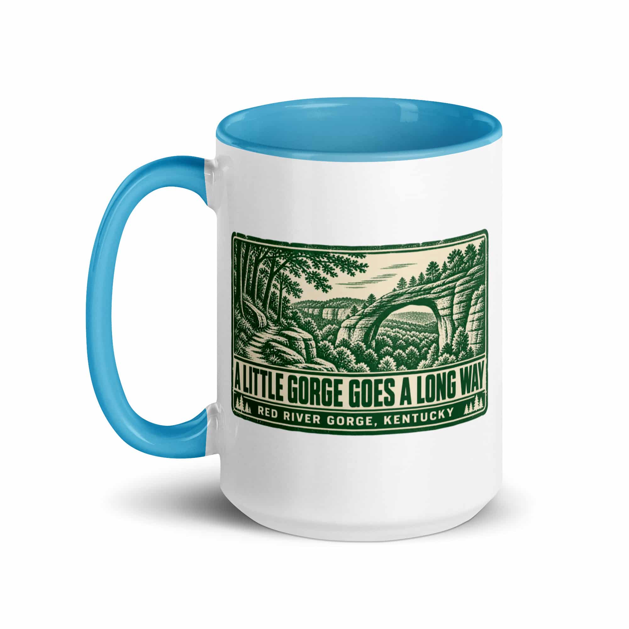 Red River Gorge Color Inside Coffee Mug: A Little Gorge Goes a Long Way, Forest Ink Stamp