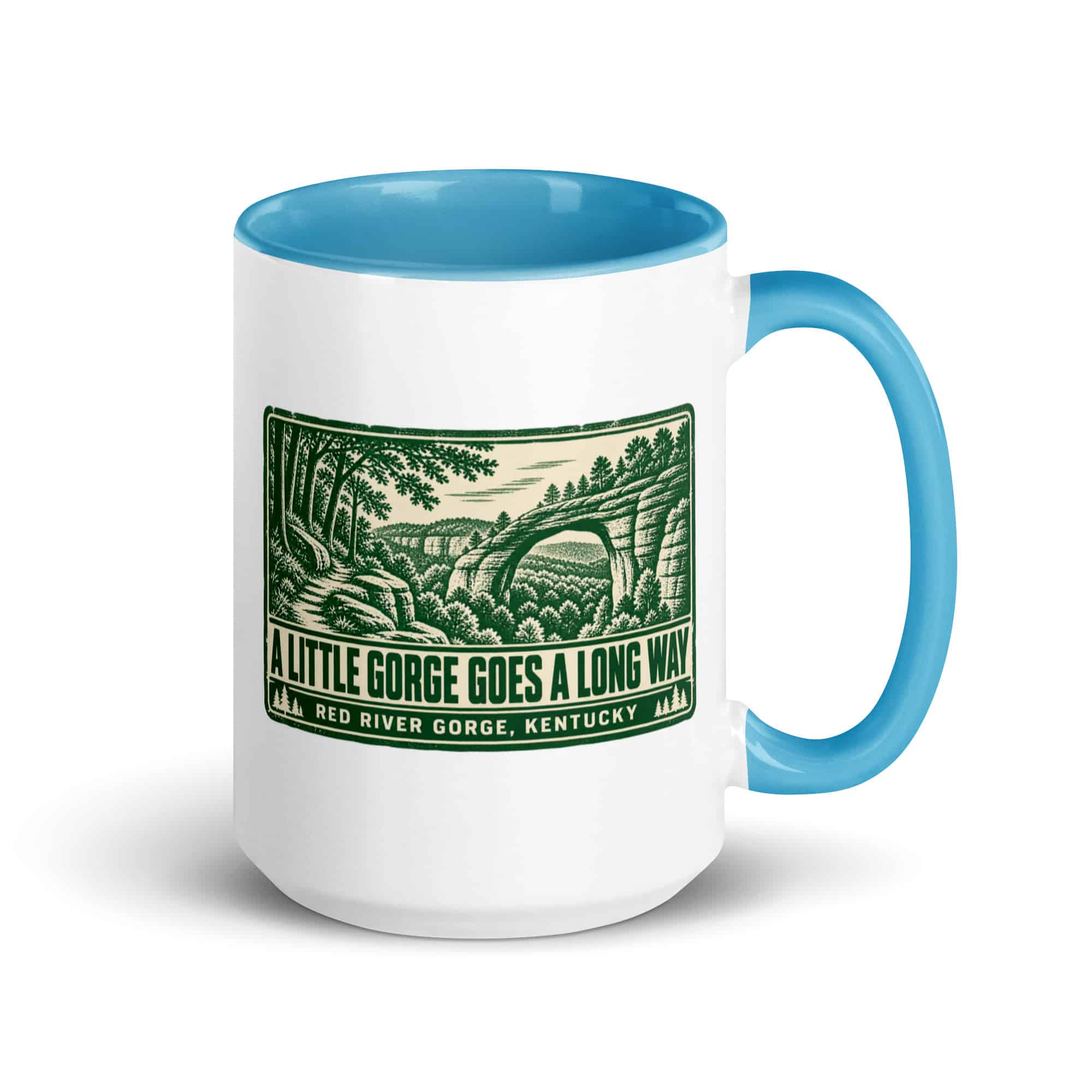 Red River Gorge Color Inside Coffee Mug: A Little Gorge Goes a Long Way, Forest Ink Stamp
