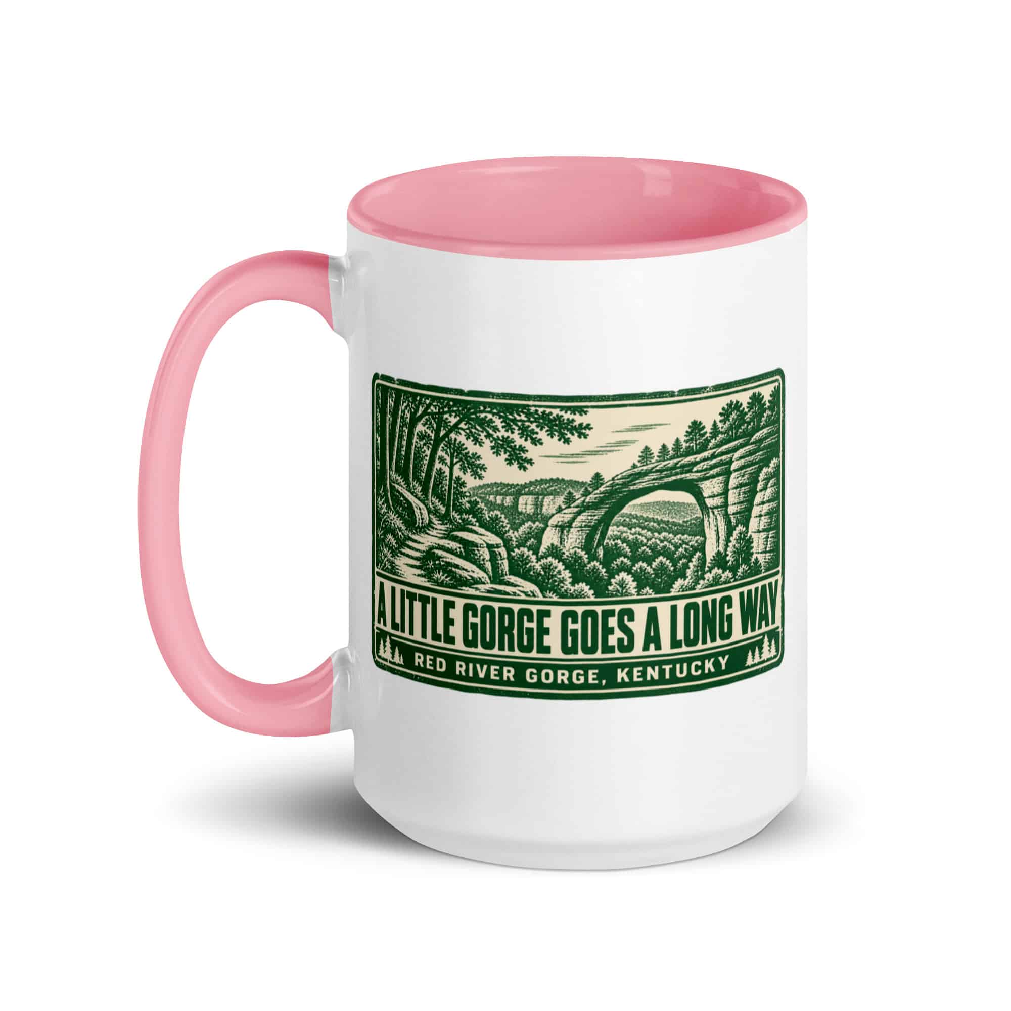 Red River Gorge Color Inside Coffee Mug: A Little Gorge Goes a Long Way, Forest Ink Stamp