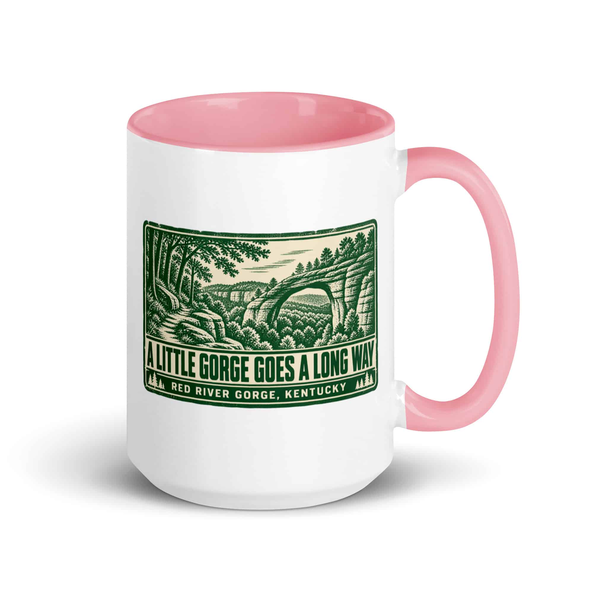 Red River Gorge Color Inside Coffee Mug: A Little Gorge Goes a Long Way, Forest Ink Stamp