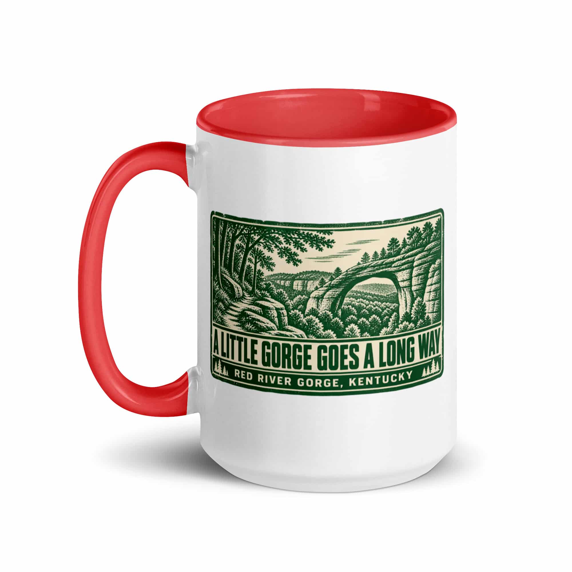 Red River Gorge Color Inside Coffee Mug: A Little Gorge Goes a Long Way, Forest Ink Stamp