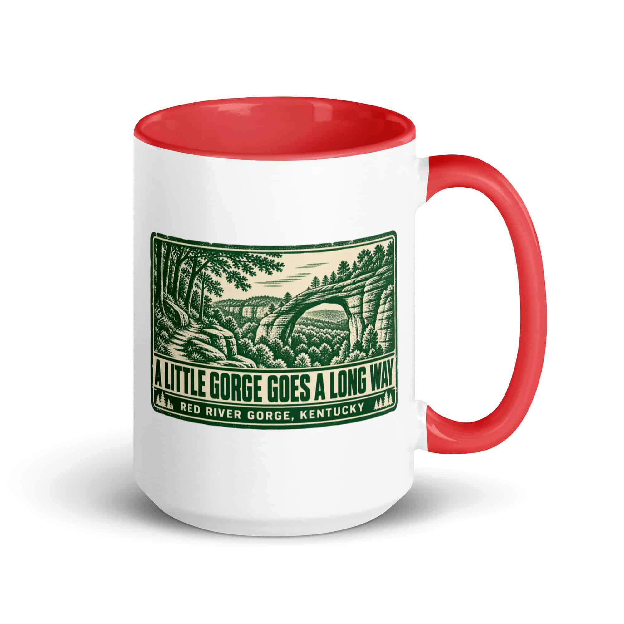 Red River Gorge Color Inside Coffee Mug: A Little Gorge Goes a Long Way, Forest Ink Stamp