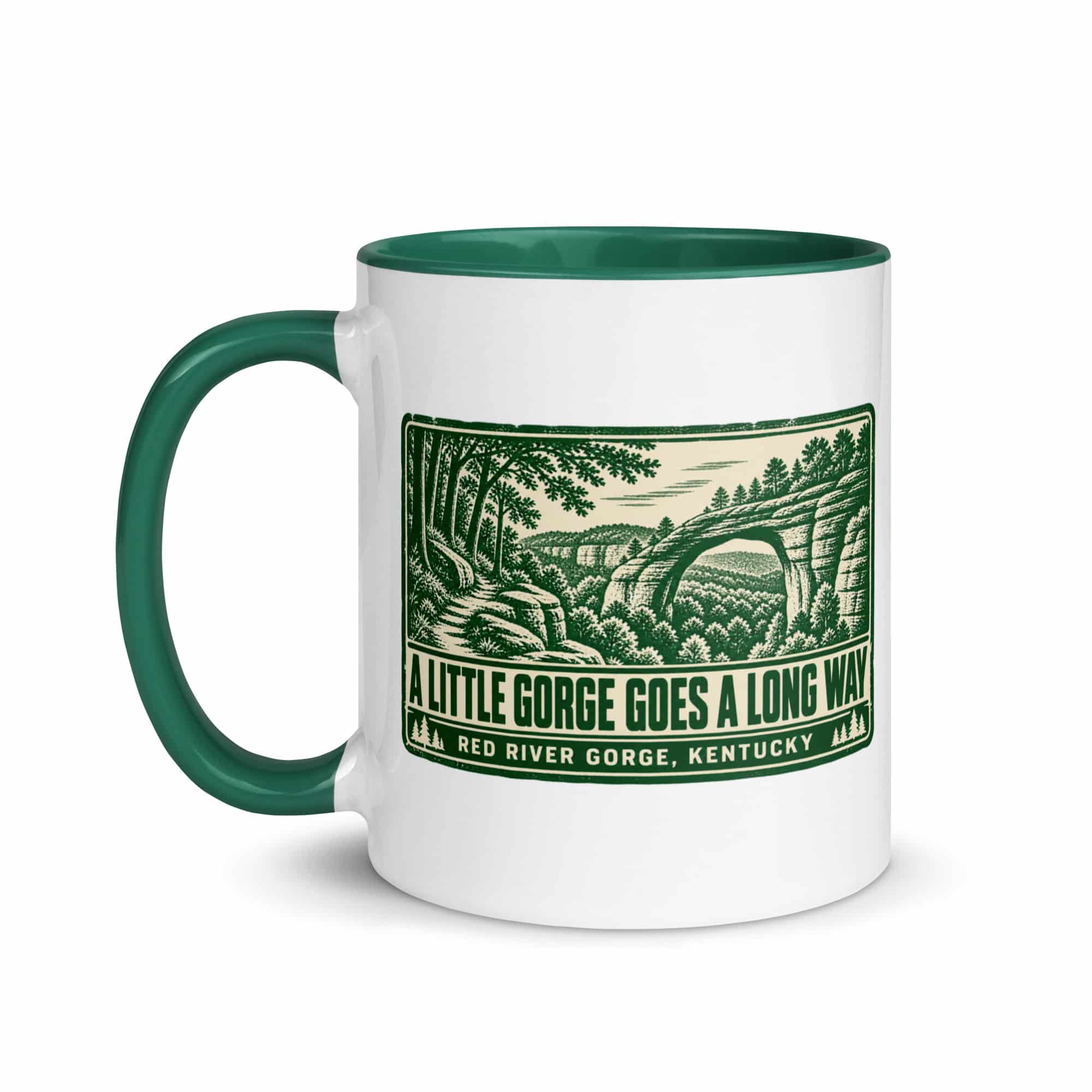 Red River Gorge Color Inside Coffee Mug: A Little Gorge Goes a Long Way, Forest Ink Stamp