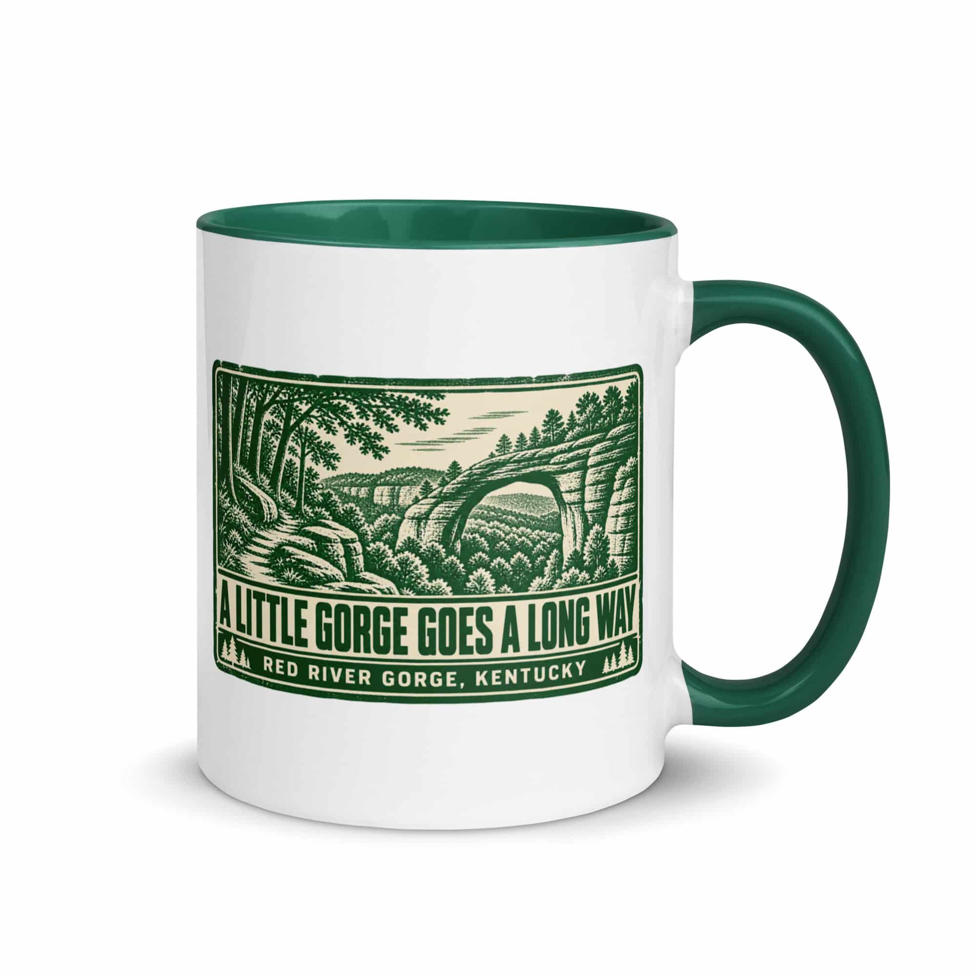 Red River Gorge Color Inside Coffee Mug: A Little Gorge Goes a Long Way, Forest Ink Stamp