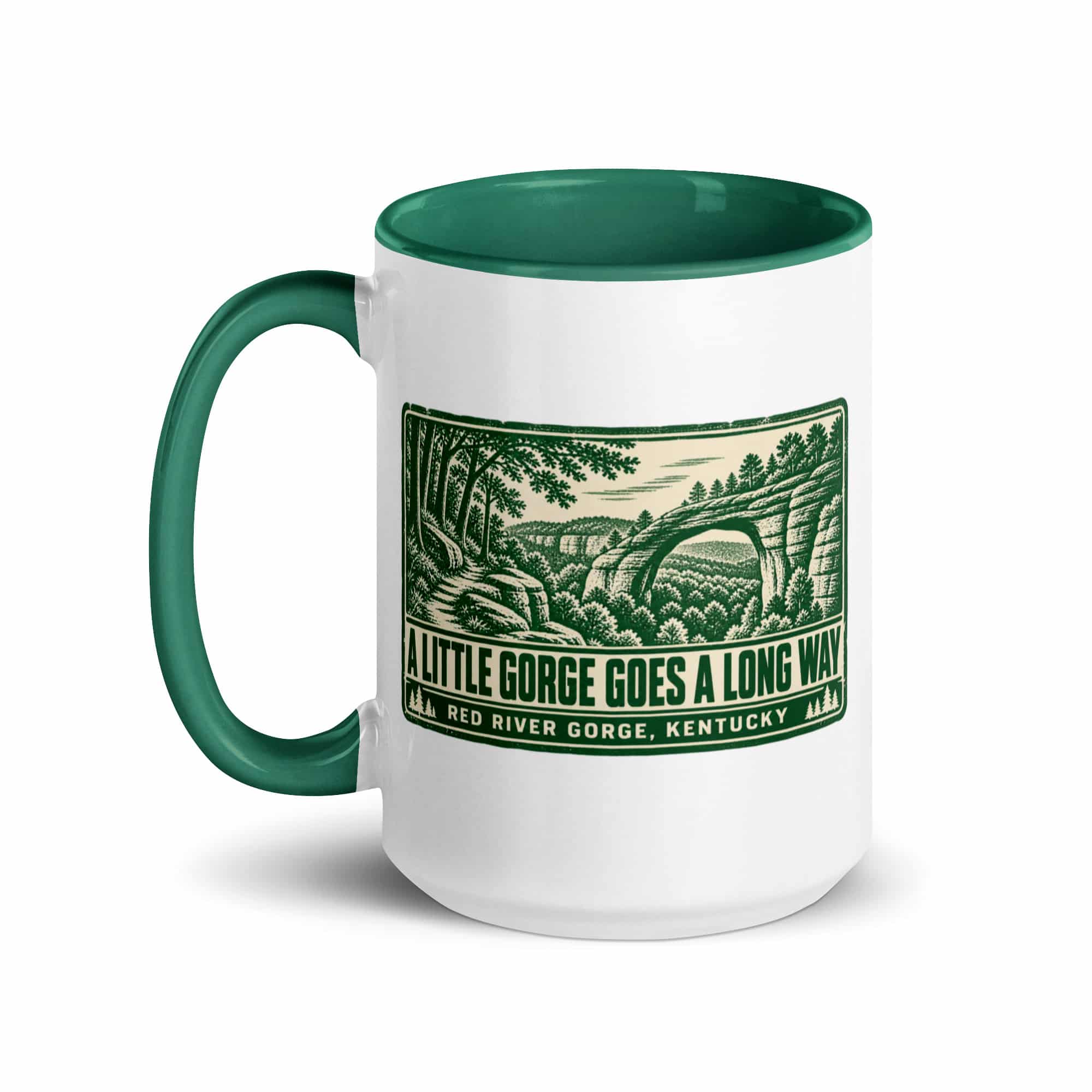 Red River Gorge Color Inside Coffee Mug: A Little Gorge Goes a Long Way, Forest Ink Stamp