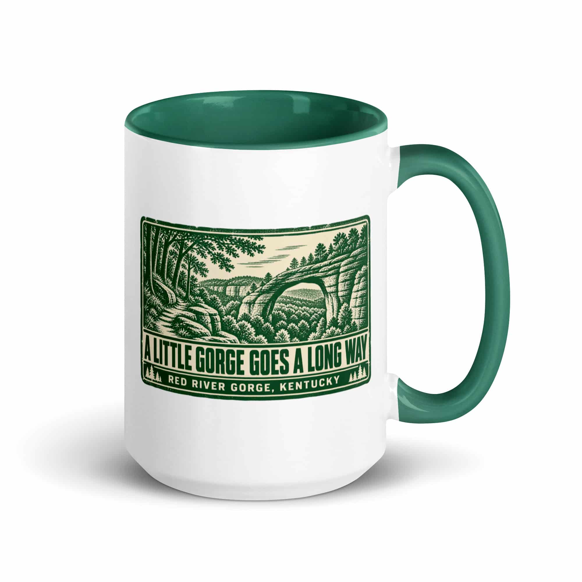 Red River Gorge Color Inside Coffee Mug: A Little Gorge Goes a Long Way, Forest Ink Stamp