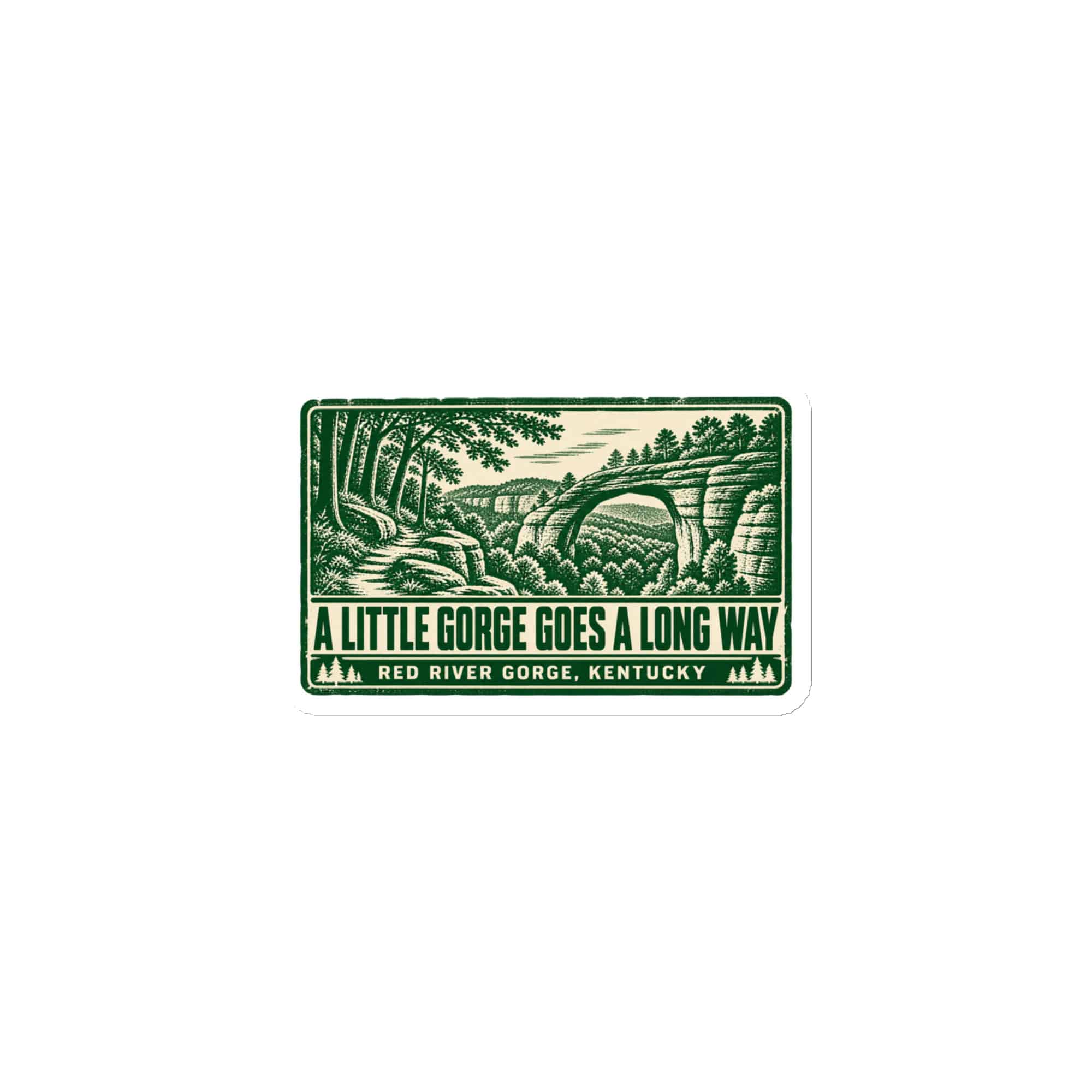 Red River Gorge Die-Cut Magnet: A Little Gorge Goes a Long Way, Forest Ink Stamp