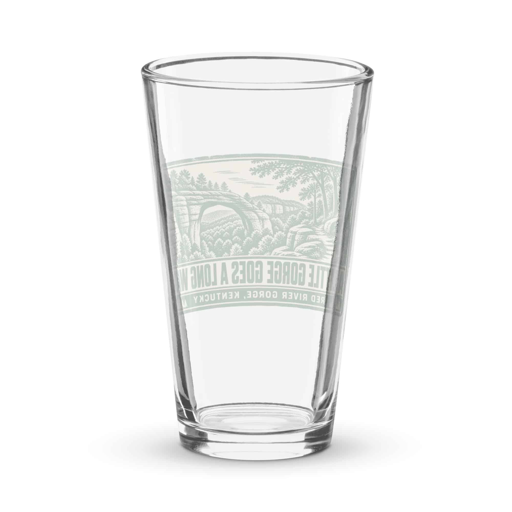Red River Gorge Pint Glass: A Little Gorge Goes a Long Way, Forest Ink Stamp