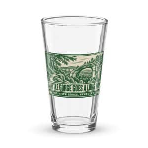 Red River Gorge Pint Glass: A Little Gorge Goes a Long Way, Forest Ink Stamp - 16 oz - Main