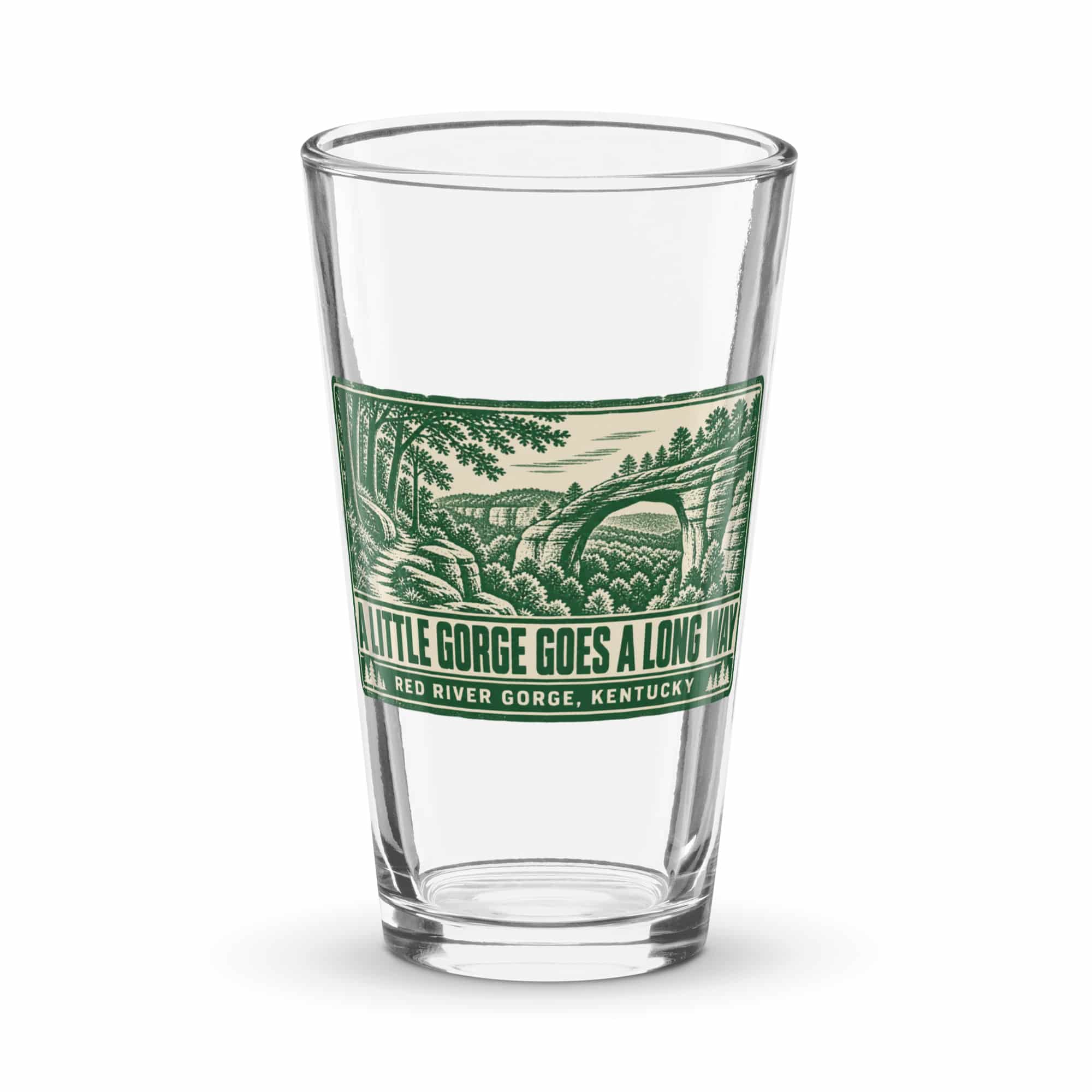 Red River Gorge Pint Glass: A Little Gorge Goes a Long Way, Forest Ink Stamp