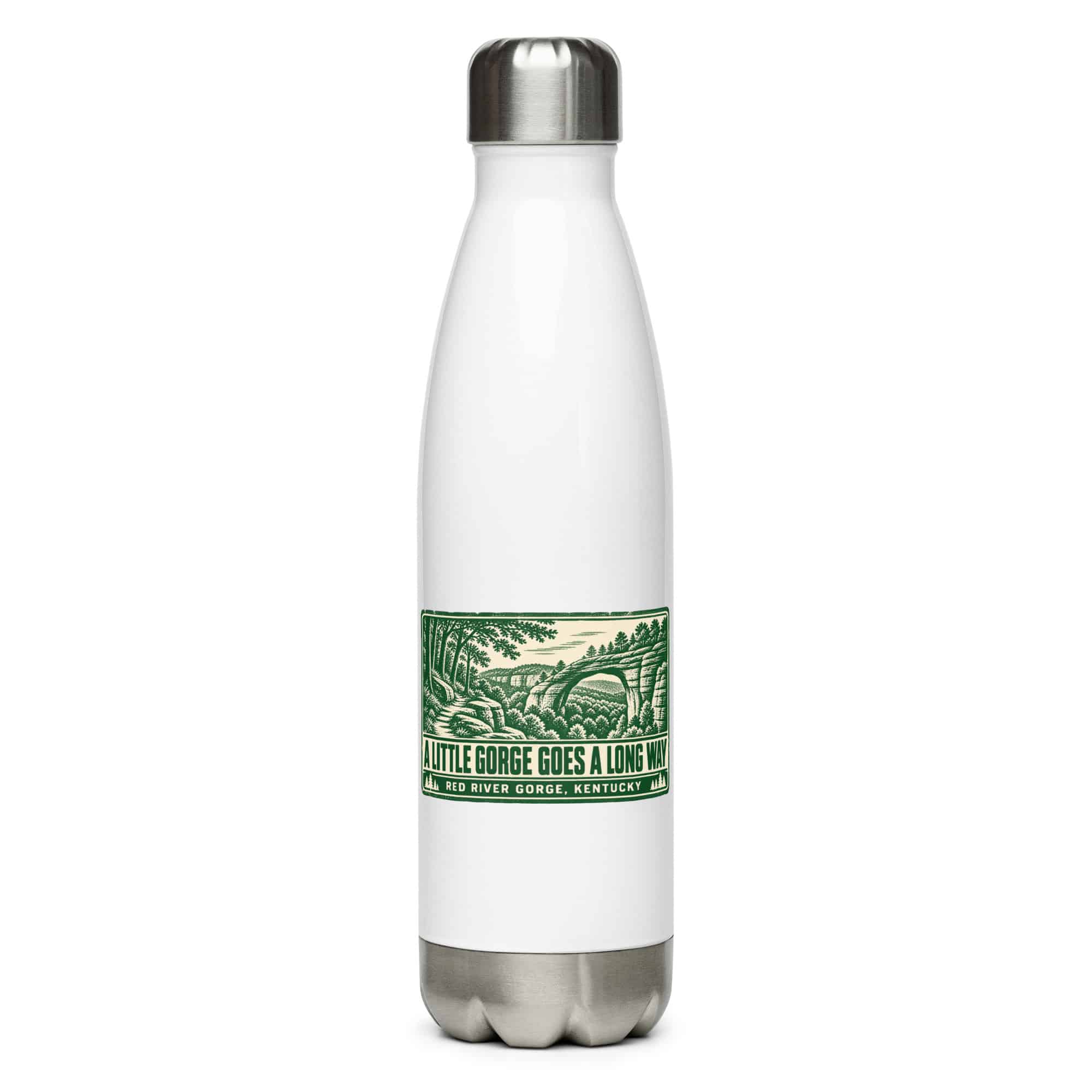 Red River Gorge Stainless Steel Water Bottle: A Little Gorge Goes a Long Way, Forest Ink Stamp