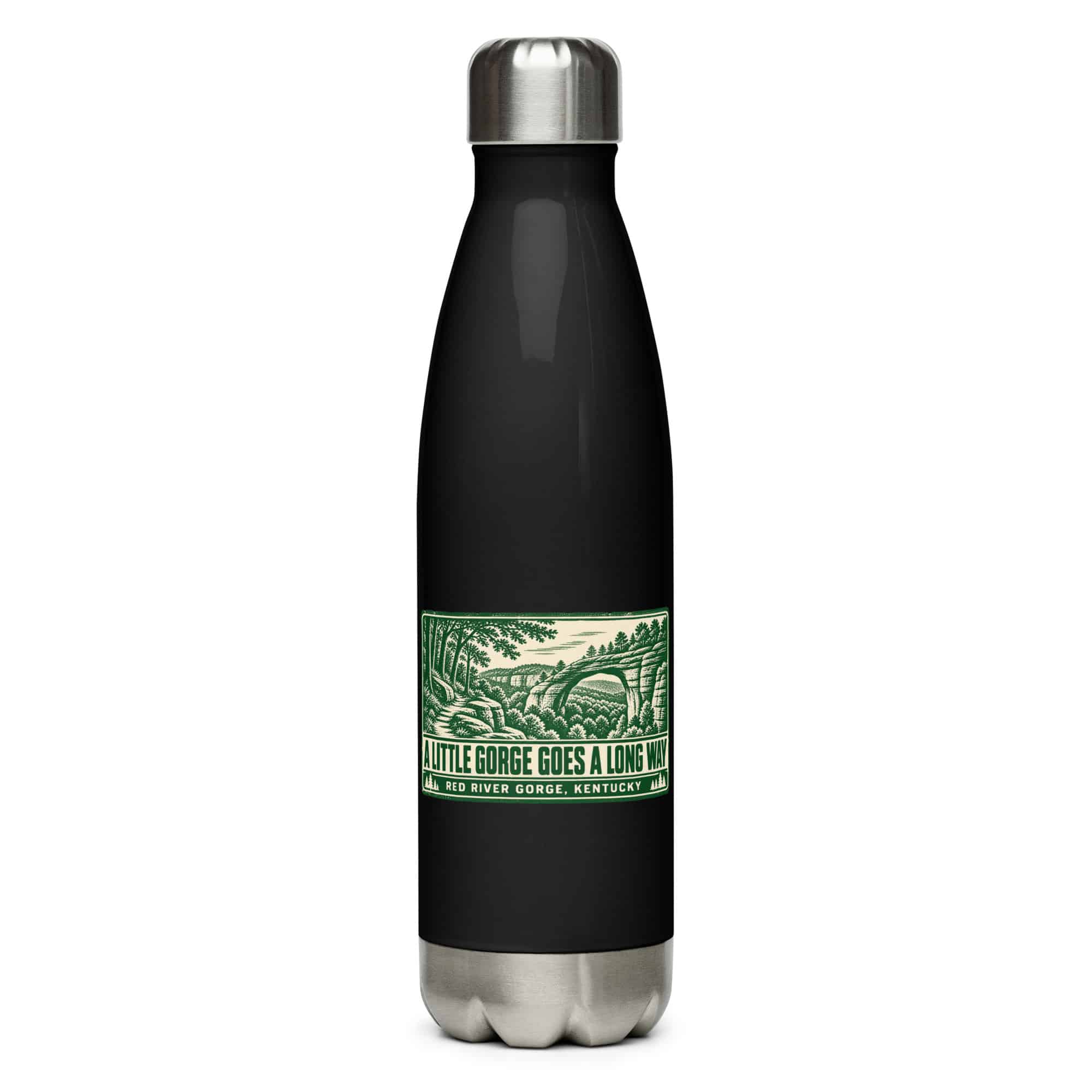 Red River Gorge Stainless Steel Water Bottle: A Little Gorge Goes a Long Way, Forest Ink Stamp