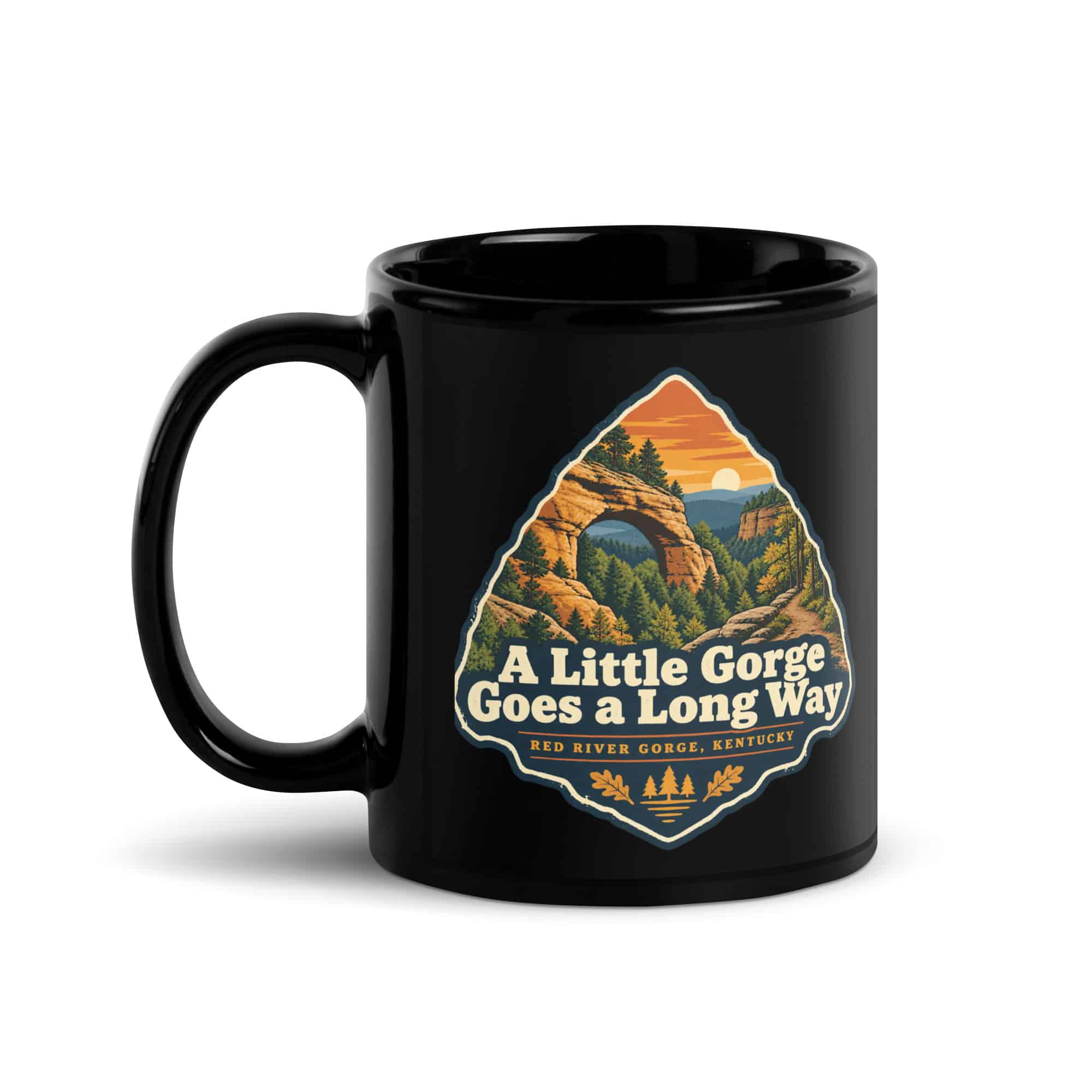 Red River Gorge Black Coffee Mug: A Little Gorge Goes a Long Way, Scenic Shield Badge