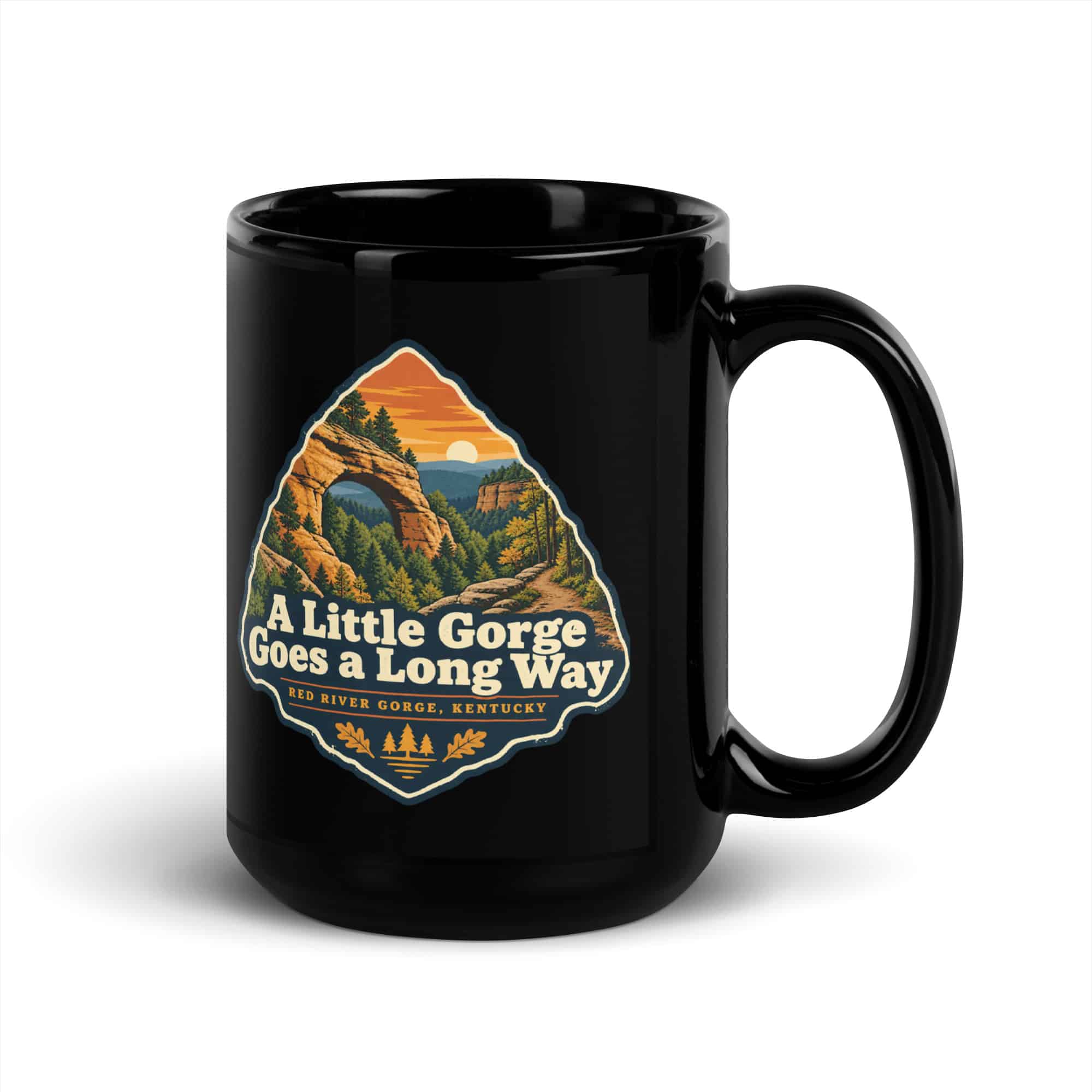 Red River Gorge Black Coffee Mug: A Little Gorge Goes a Long Way, Scenic Shield Badge