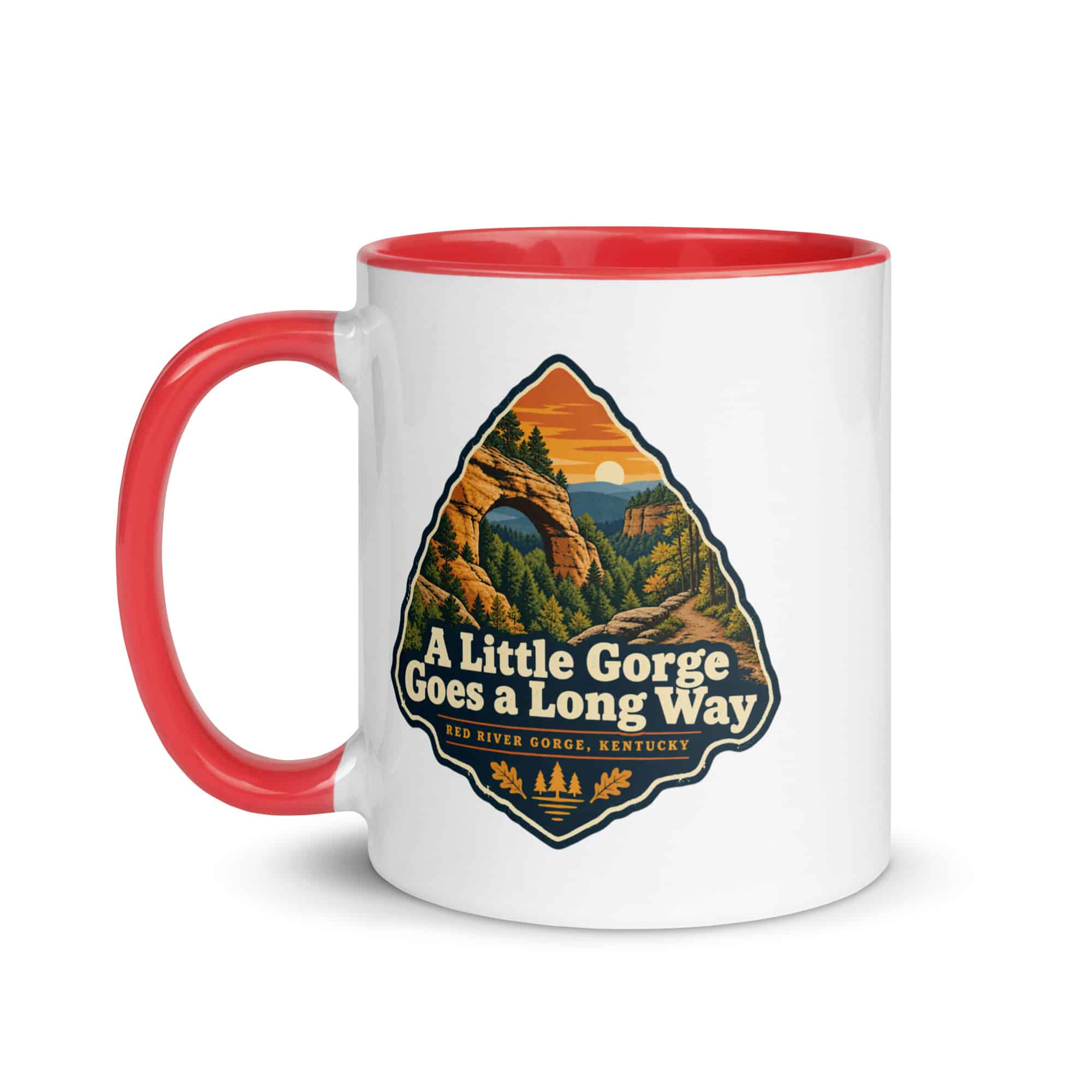 Red River Gorge Color Inside Coffee Mug: A Little Gorge Goes a Long Way, Scenic Shield Badge