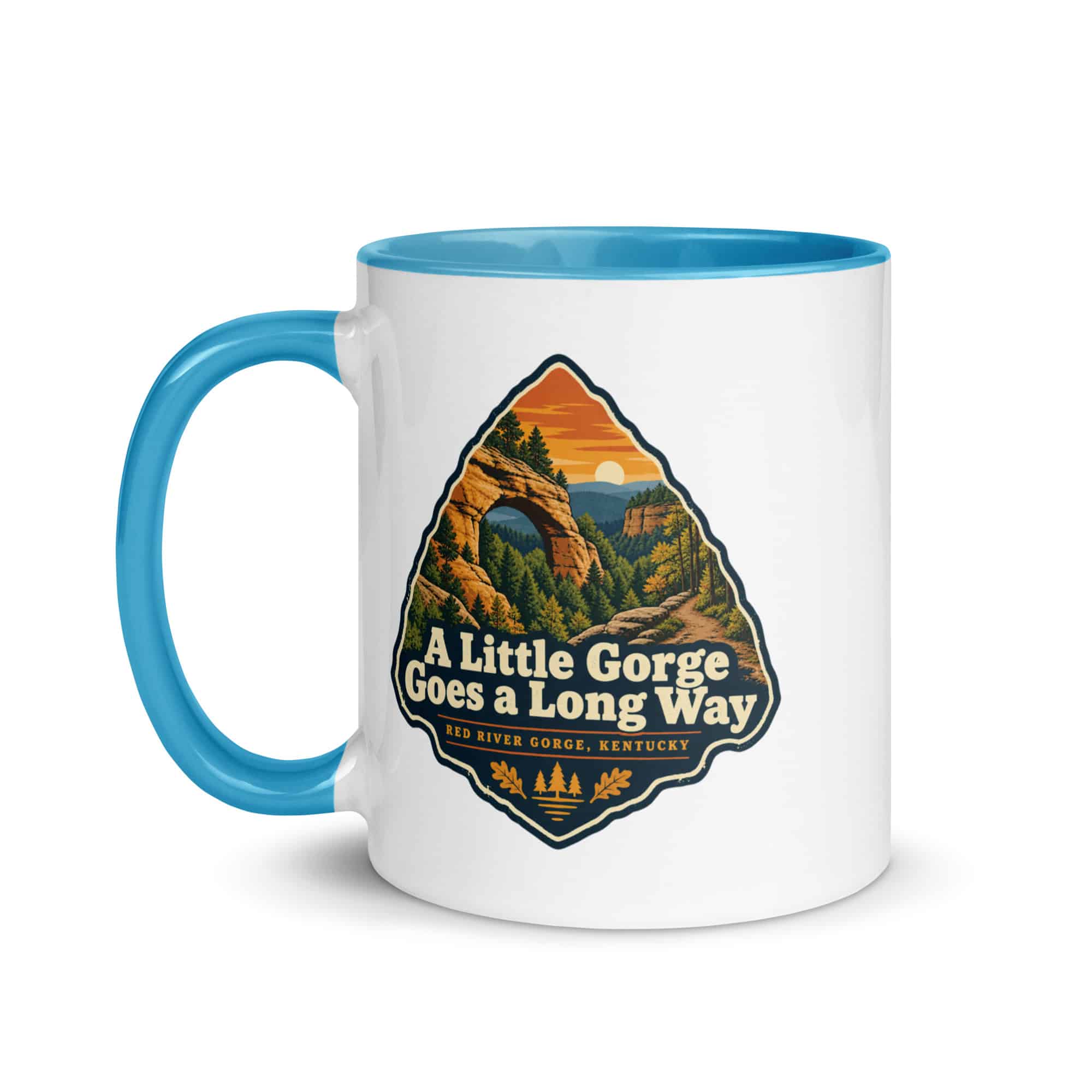 Red River Gorge Color Inside Coffee Mug: A Little Gorge Goes a Long Way, Scenic Shield Badge
