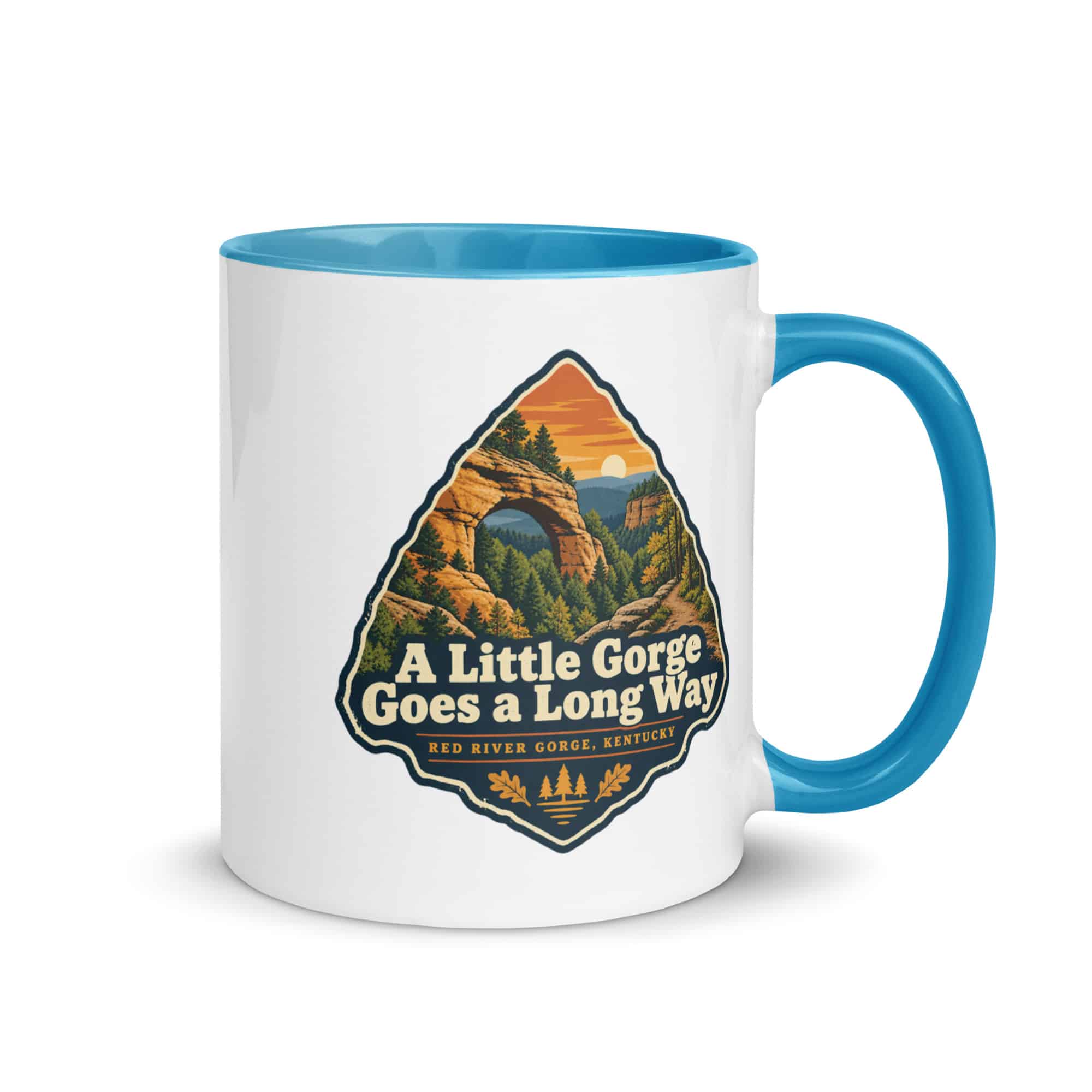 Red River Gorge Color Inside Coffee Mug: A Little Gorge Goes a Long Way, Scenic Shield Badge