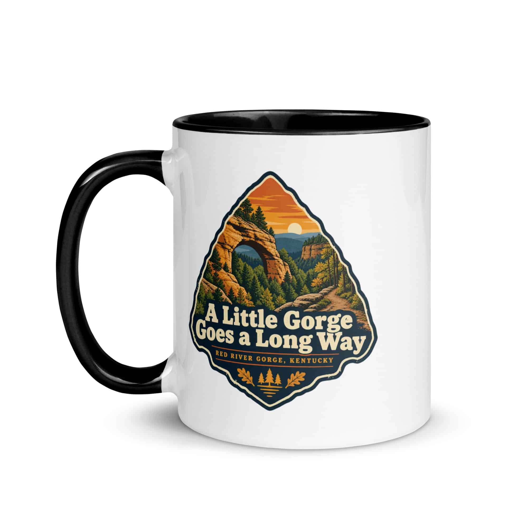 Red River Gorge Color Inside Coffee Mug: A Little Gorge Goes a Long Way, Scenic Shield Badge
