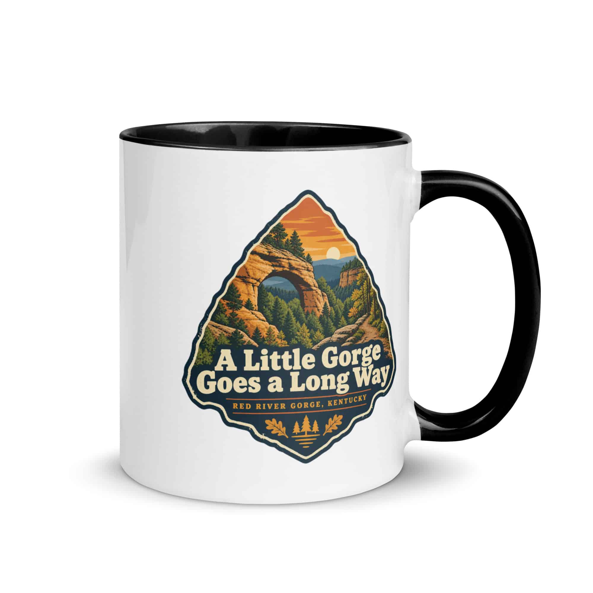 Red River Gorge Color Inside Coffee Mug: A Little Gorge Goes a Long Way, Scenic Shield Badge